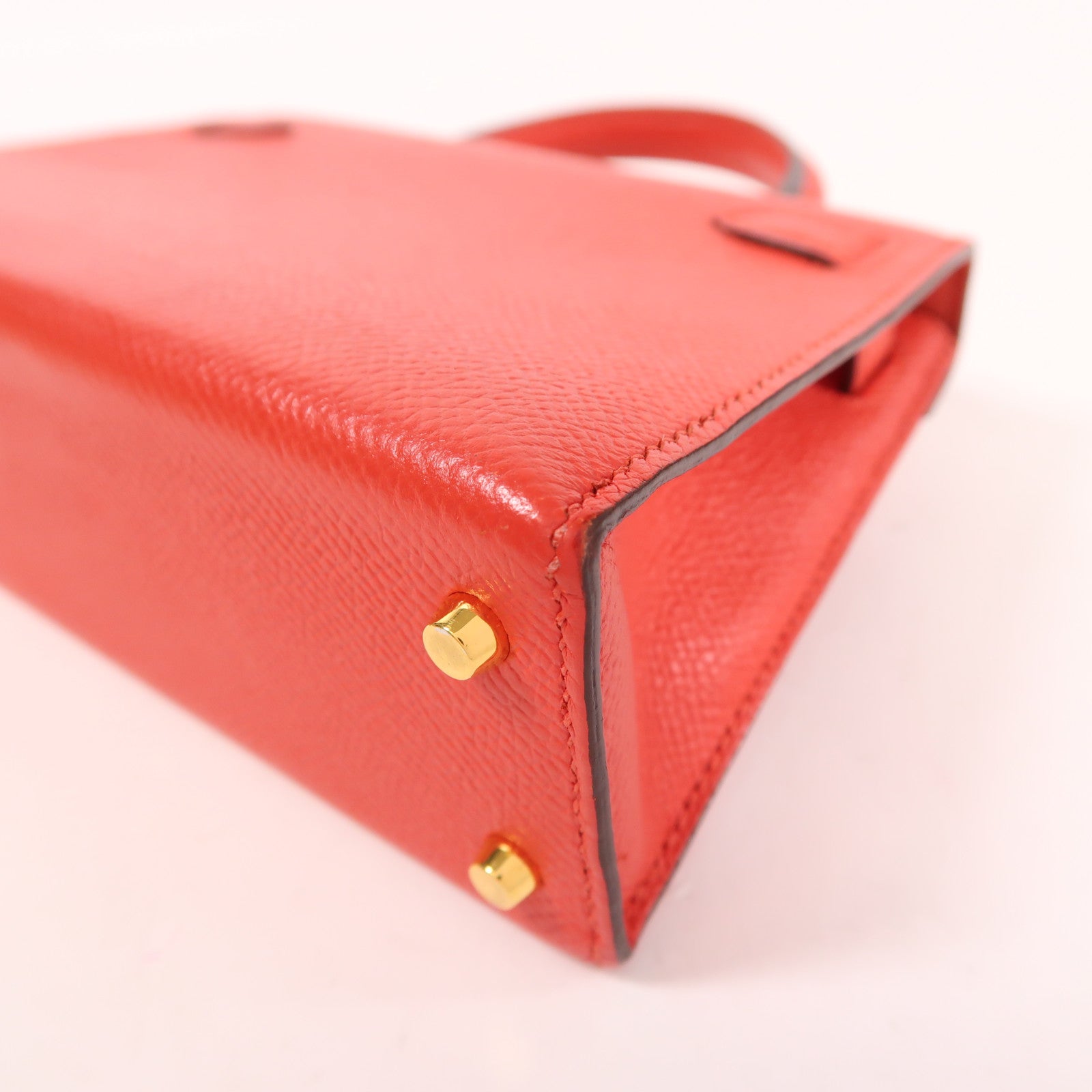 HERMES Epsom皮革Mini Kelly 2金扣手挽肩背兩用袋Rouge De Coeur