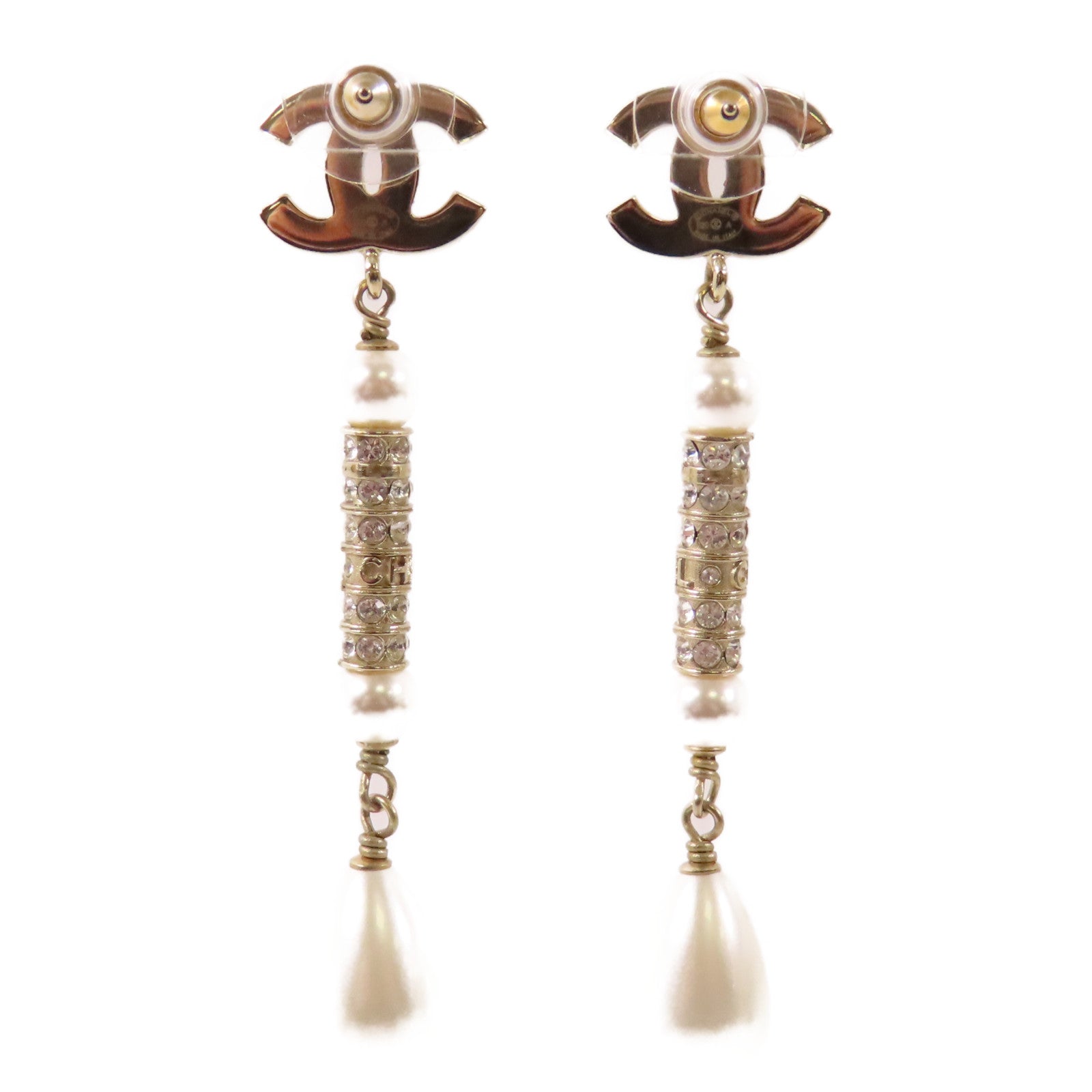 CHANEL PVC/金屬Earrings耳環白色/金色