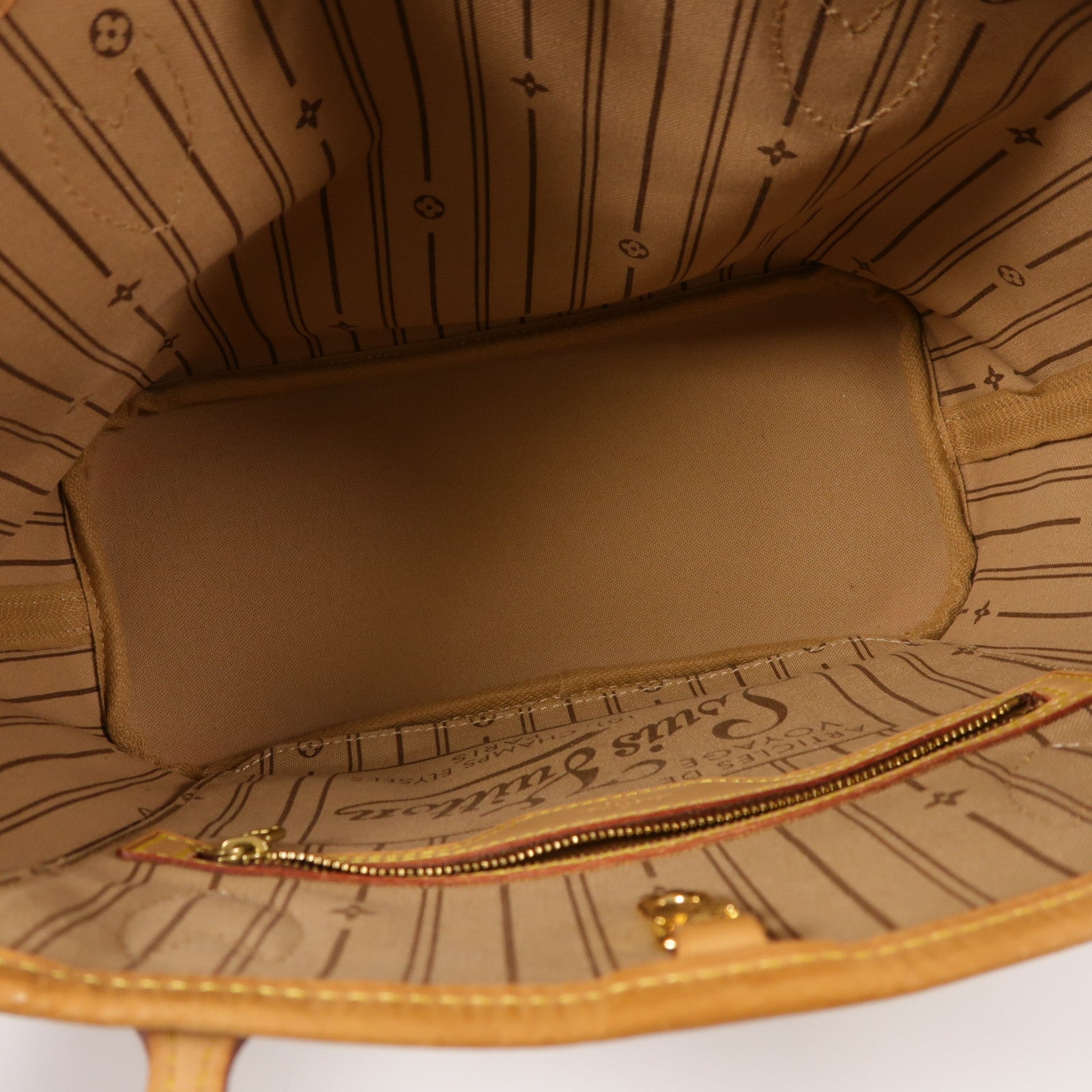 LOUIS VUITTON Monogram Neverfull PM金扣肩背袋棕色