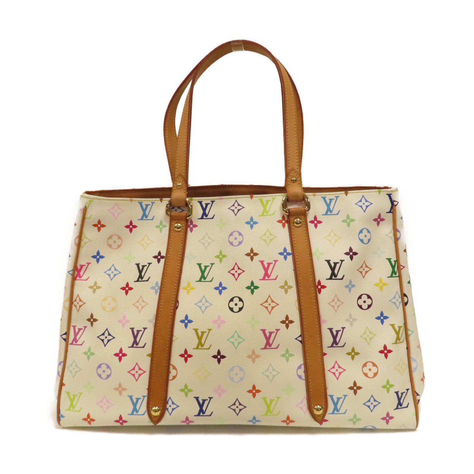 LOUIS VUITTON Monogram Multicolore Aurelia GM金扣肩背袋白色/彩色