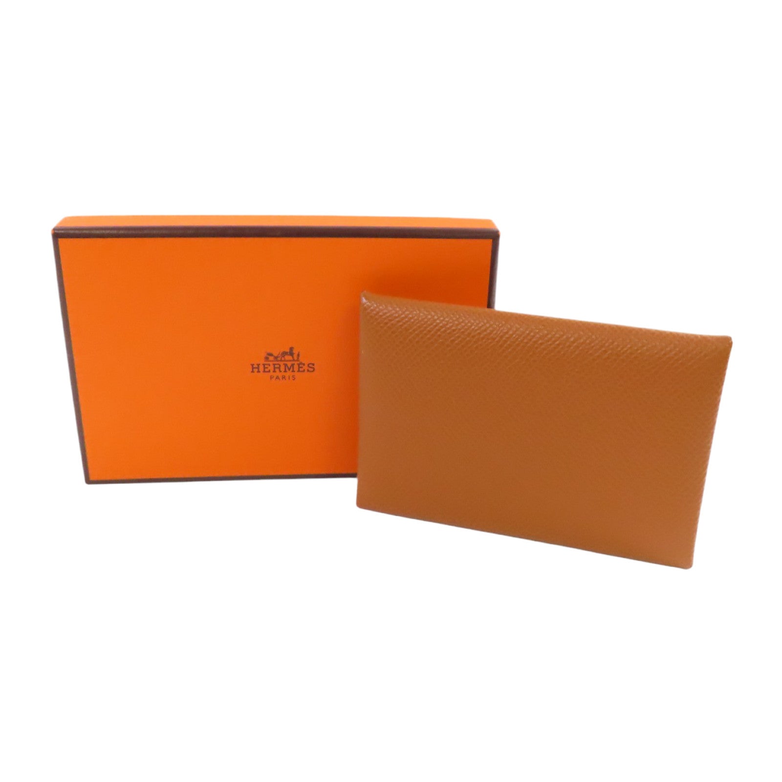 HERMES Epsom皮革Calvi Card Case銀扣卡套