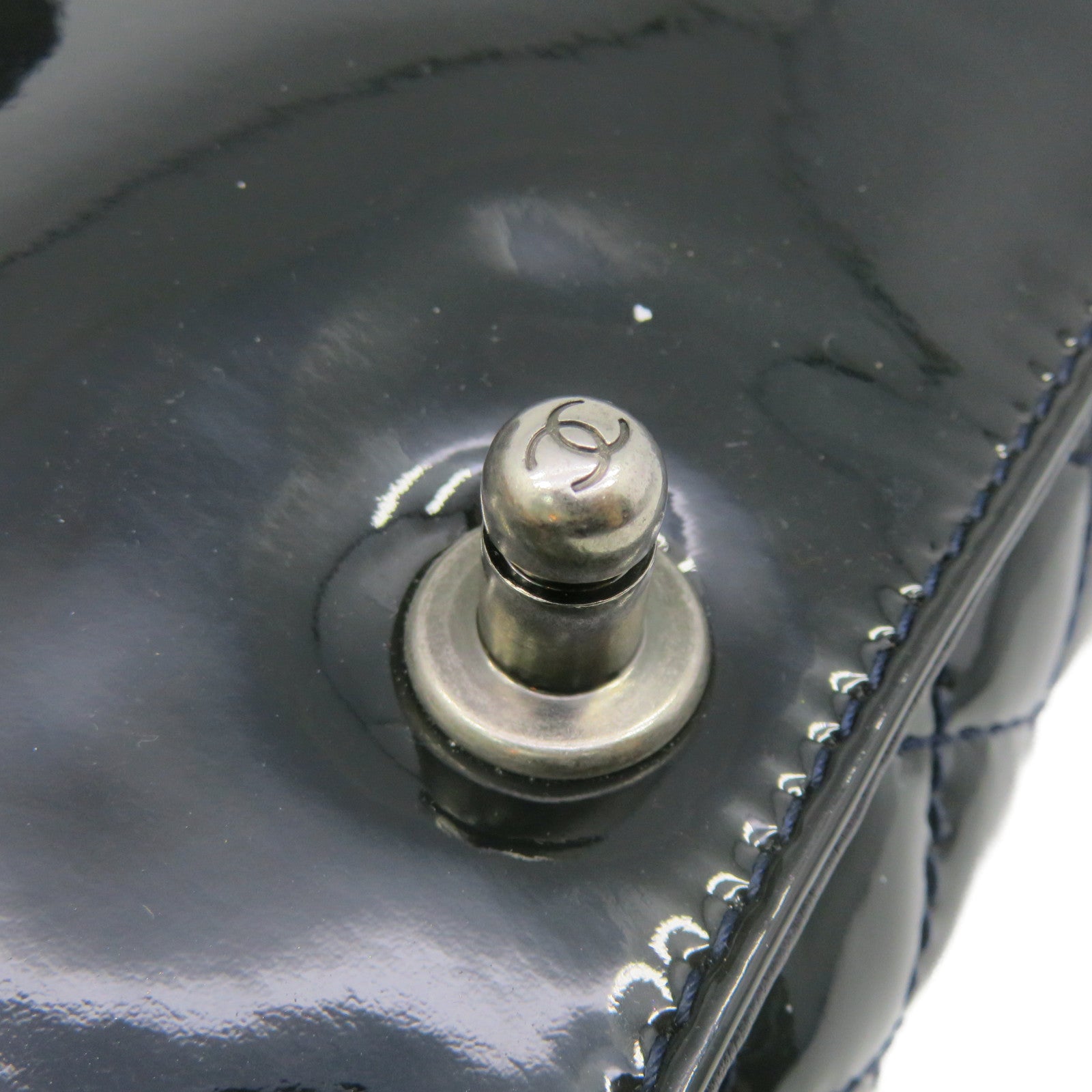 CHANEL 【激減優惠】菱格漆皮皮革Boy Chanel Chain Shoulder Bag銀扣鏈帶肩背袋寶藍色