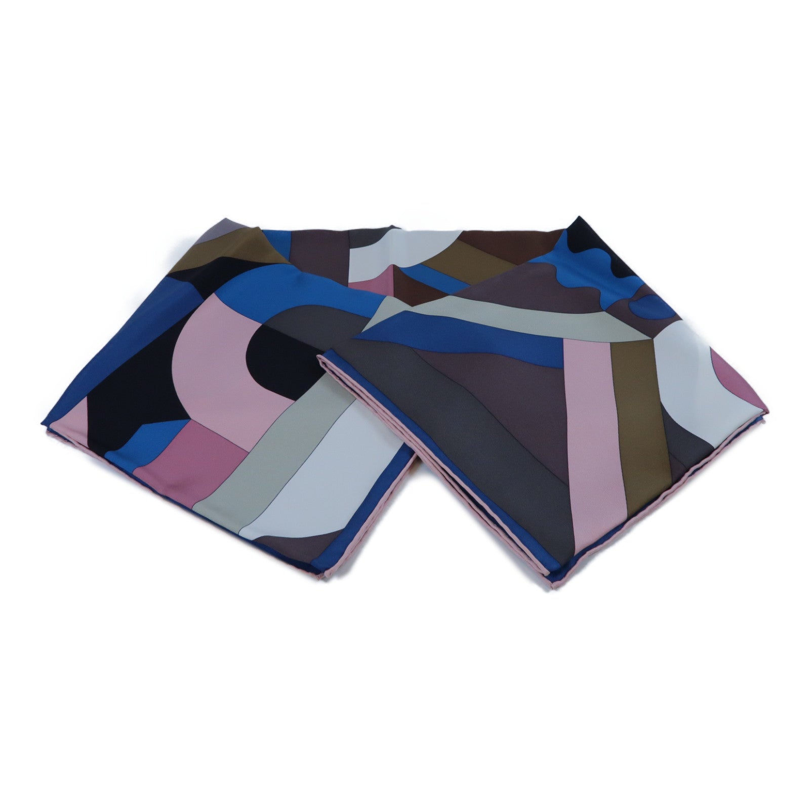 HERMES 【激減優惠】絲質Scarf絲巾深藍色/啡色