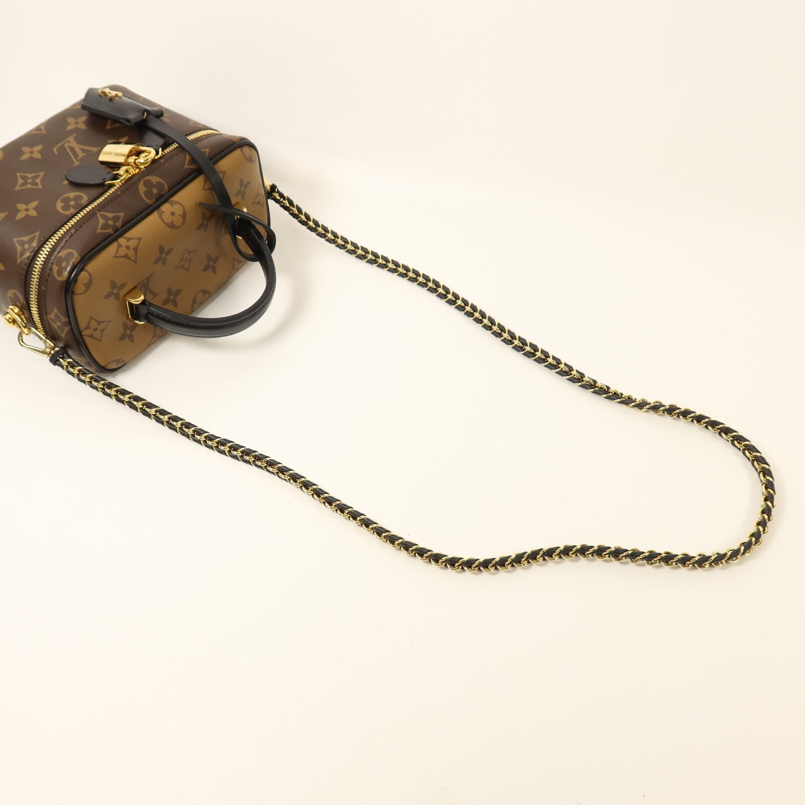 LOUIS VUITTON Monogram Reverse Vanity PM金扣鏈帶手挽肩背兩用袋