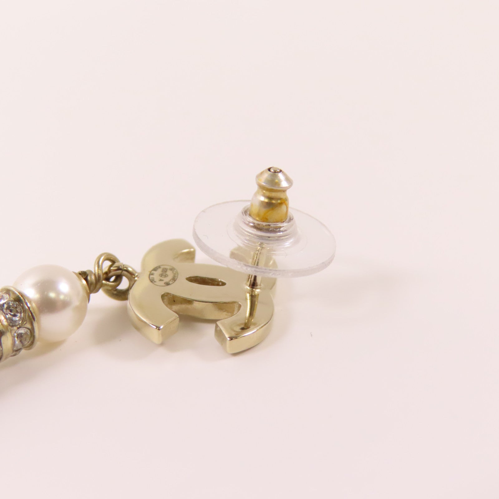 CHANEL PVC/金屬Earrings耳環白色/金色