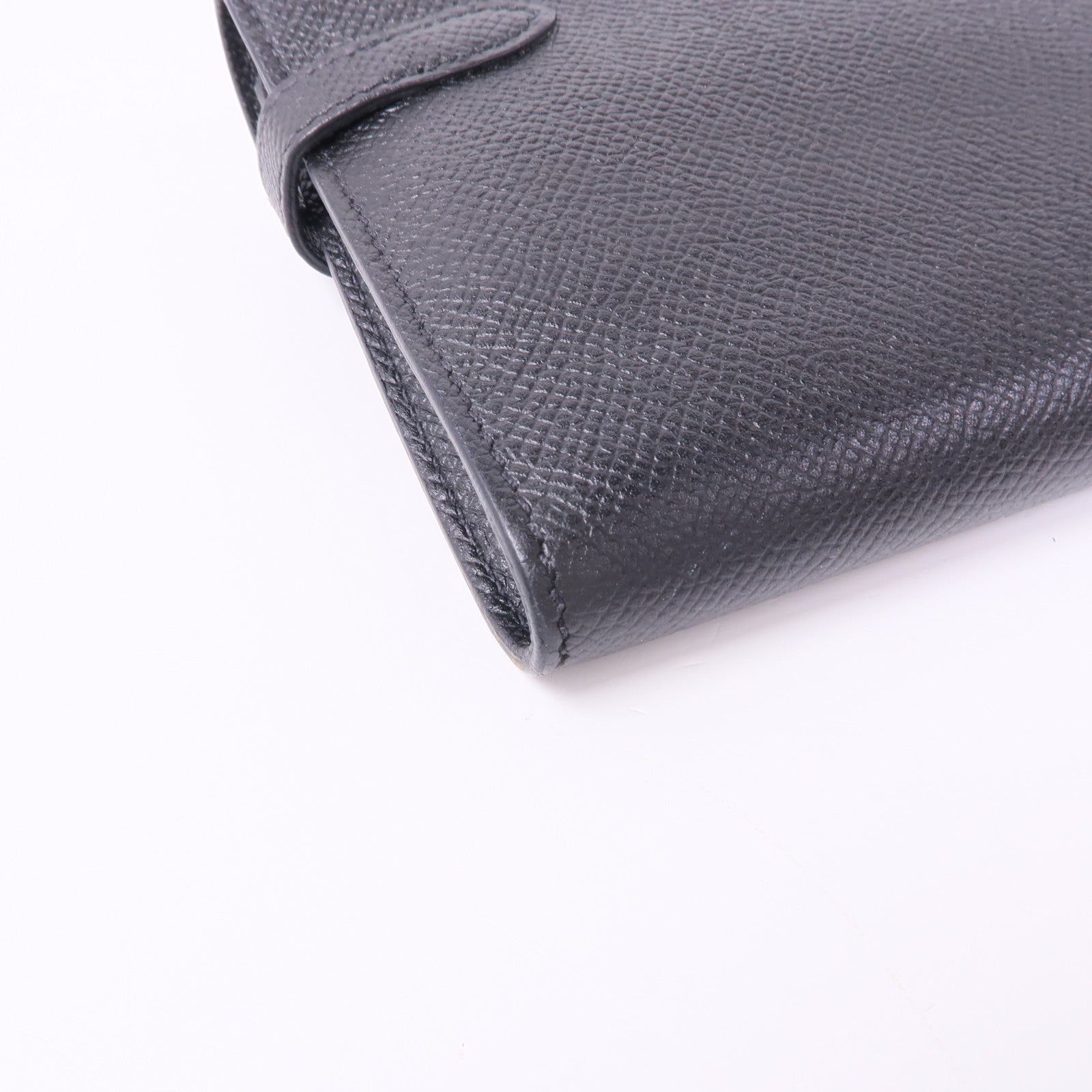 HERMES 【激減優惠】Epsom皮革Kelly Wallet銀扣長錢包Noir