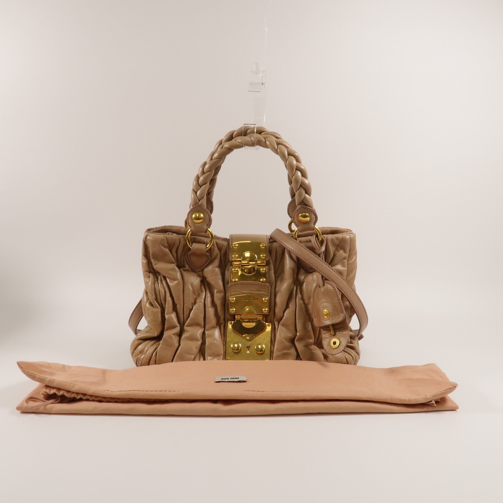 Miu Miu 羊皮皮革Matelasse Coffer手挽肩背兩用袋