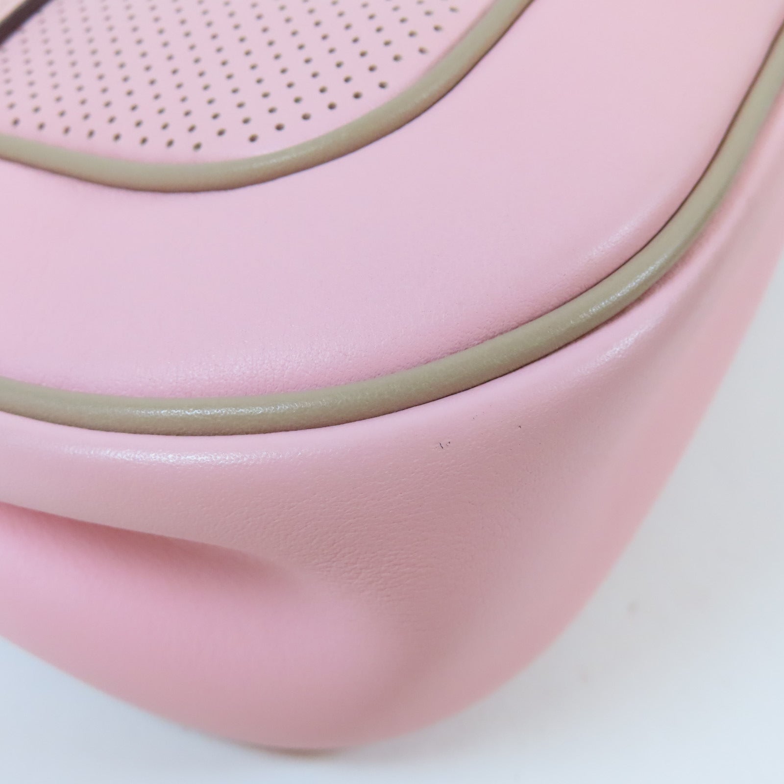 HERMES Swift皮革Mini Berline銀扣肩背袋Rose Sakura/櫻花粉