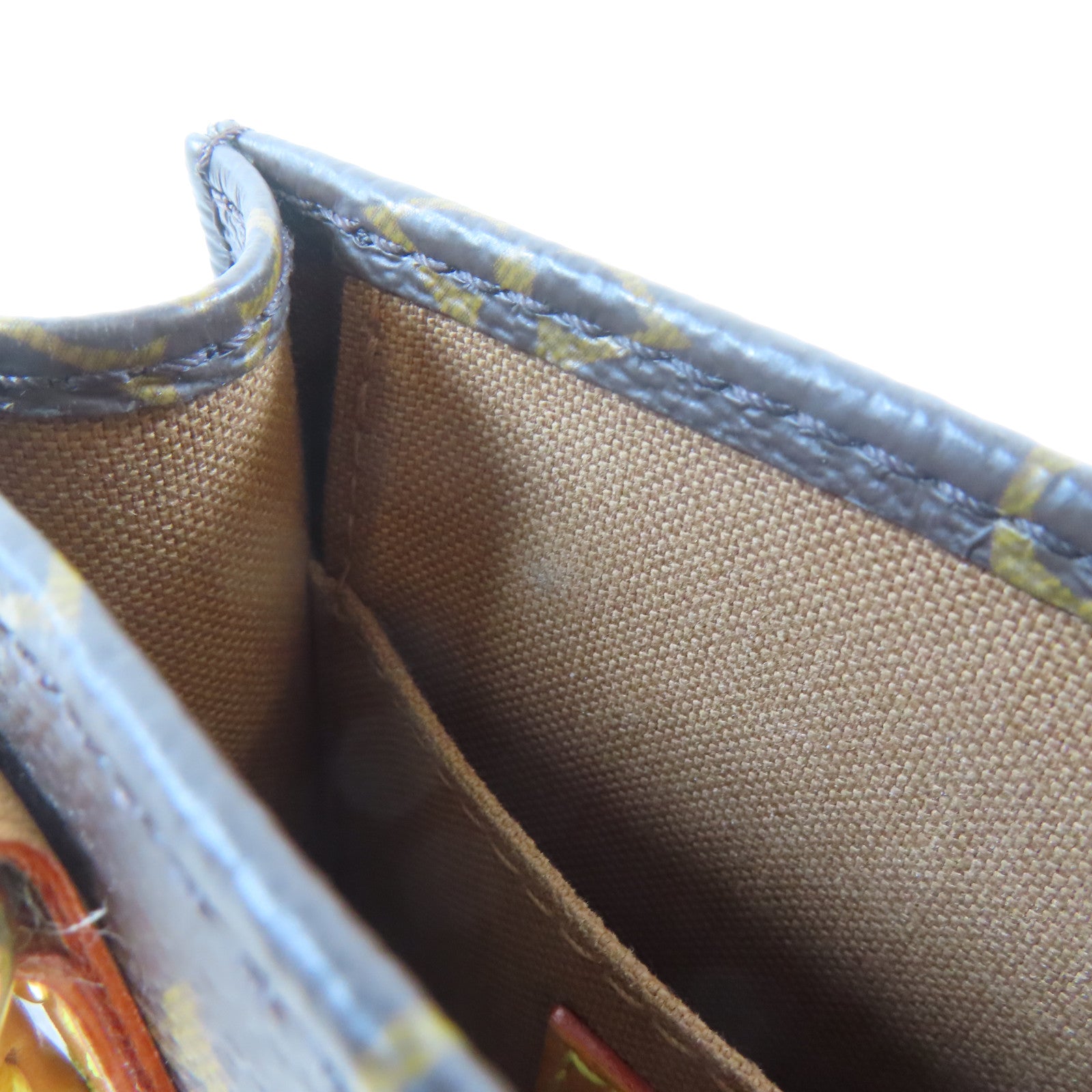 LOUIS VUITTON Monogram Petit Sac Plat金扣手挽肩背兩用袋啡色