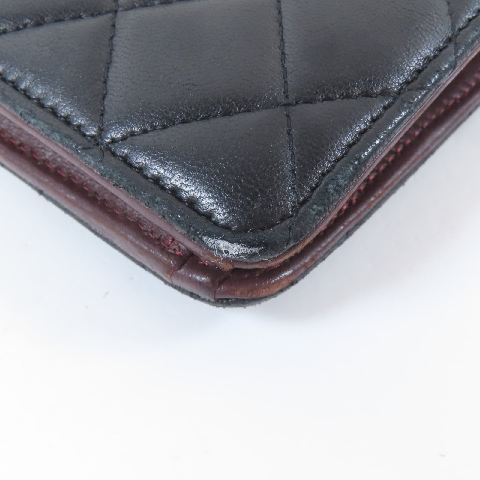 CHANEL 菱格羊皮皮革Long Wallet長錢包黑色