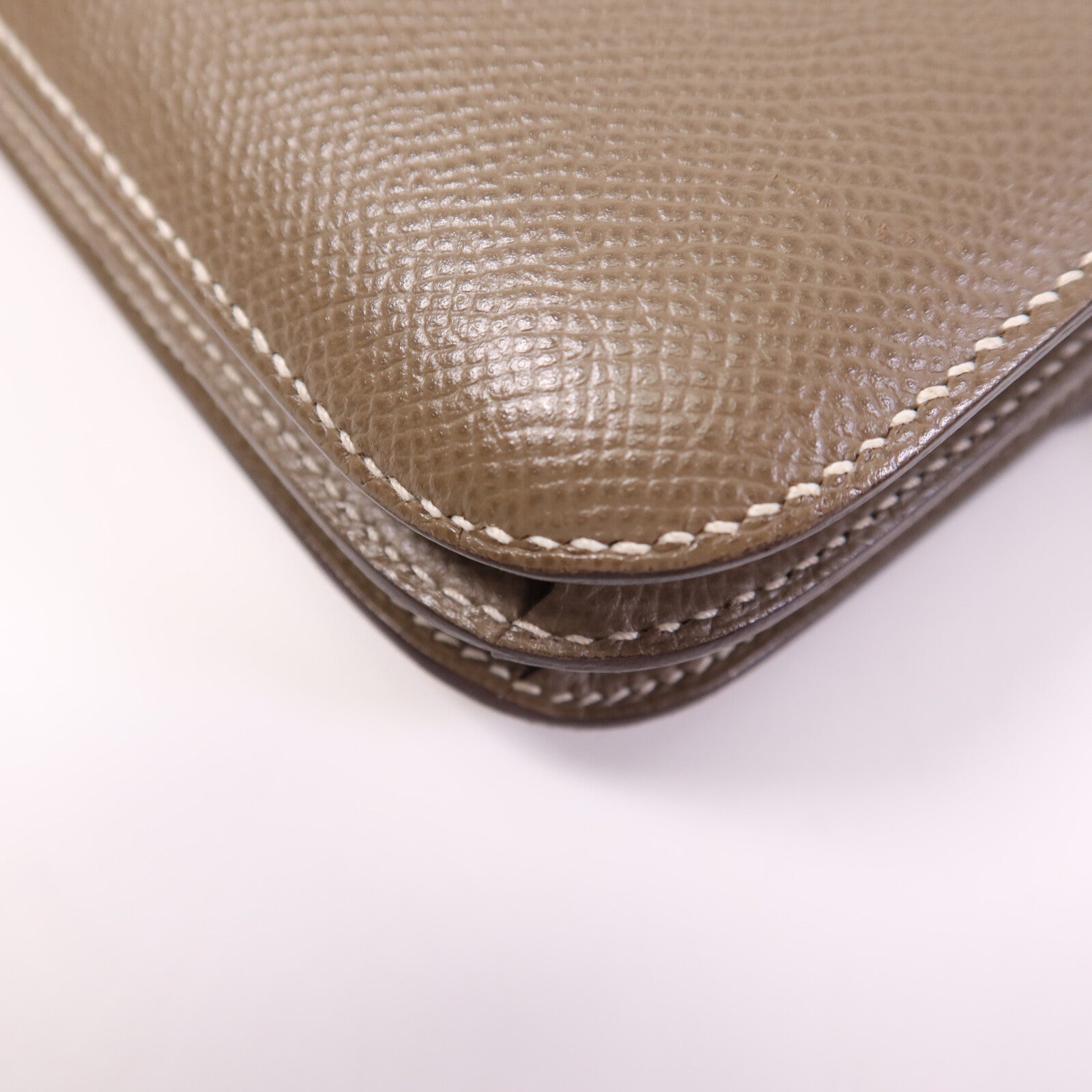 HERMES 【激減優惠】Epsom皮革Constance Mini金扣手挽肩背兩用袋Etoupe
