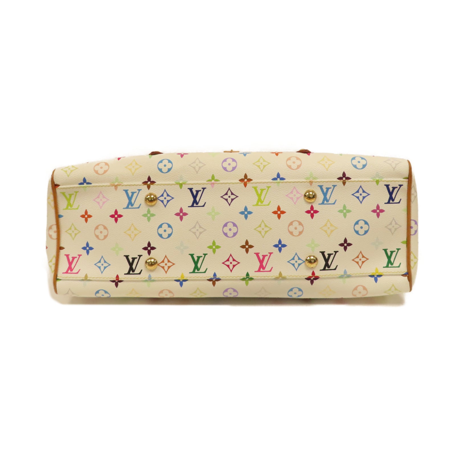 LOUIS VUITTON Monogram Multicolore Aurelia GM金扣肩背袋白色/彩色