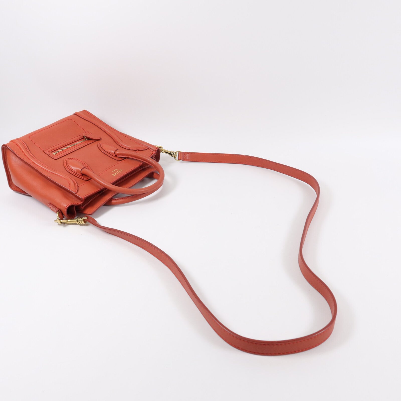 CELINE 牛皮皮革Nano Luggage 手挽肩背兩用袋