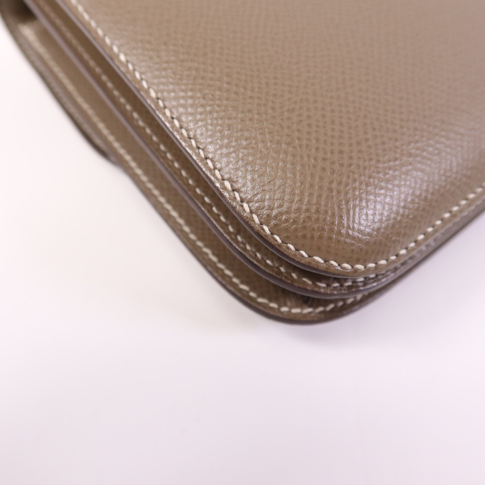 HERMES 【激減優惠】Epsom皮革Constance Mini金扣手挽肩背兩用袋Etoupe