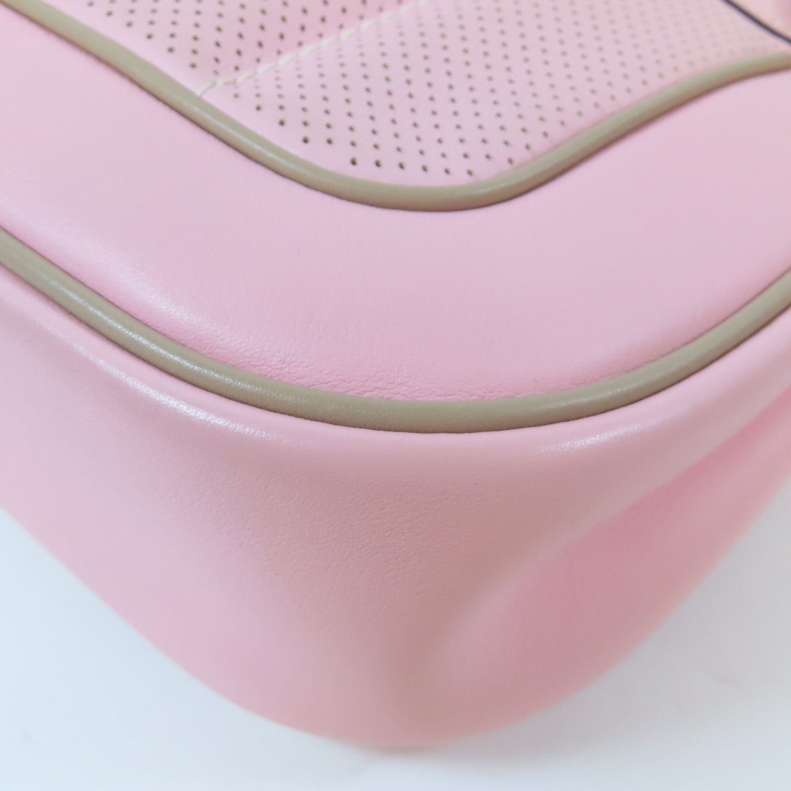 HERMES Swift皮革Mini Berline銀扣肩背袋Rose Sakura/櫻花粉