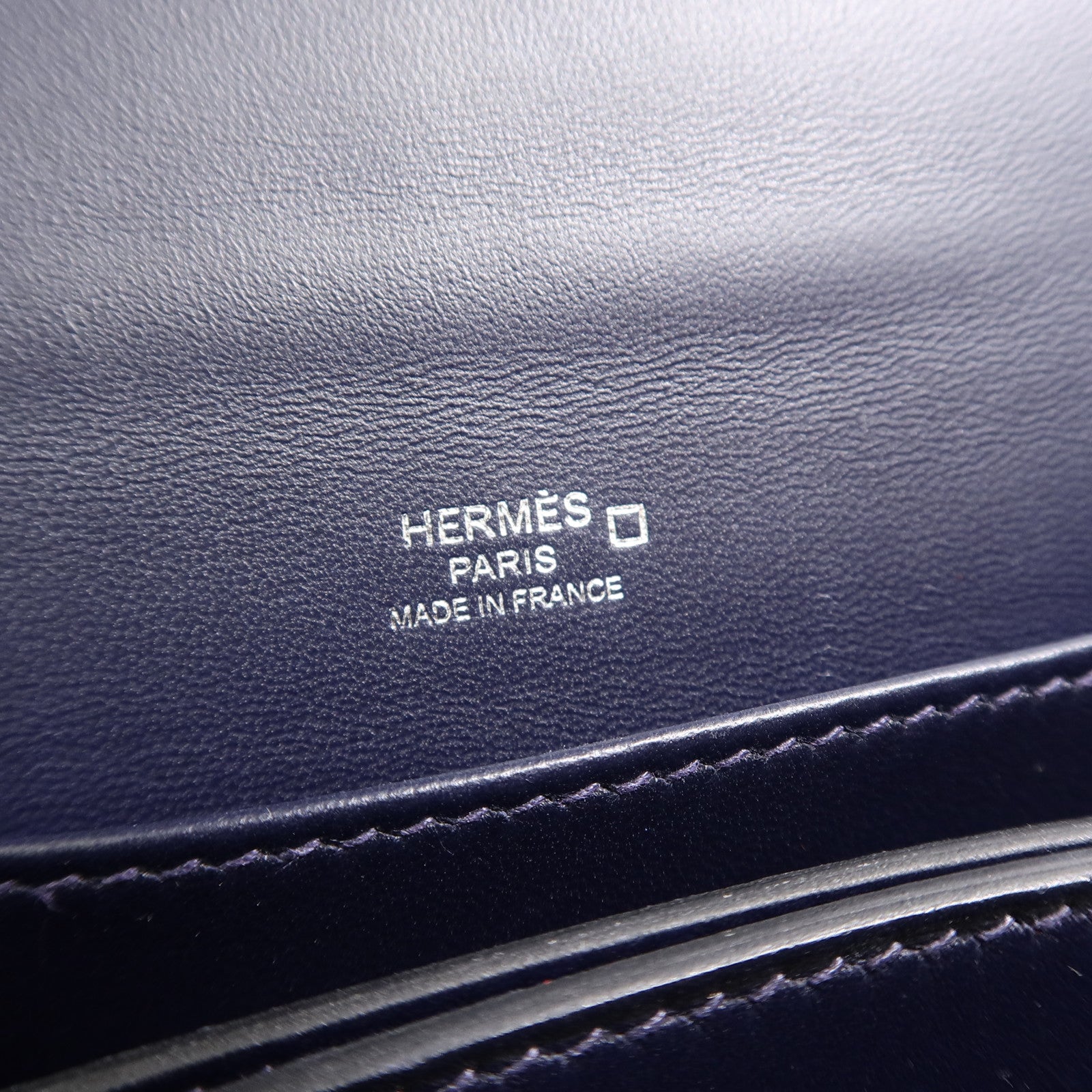 HERMES Alligator皮革Roulis Mini肩背袋Bleu Indigo