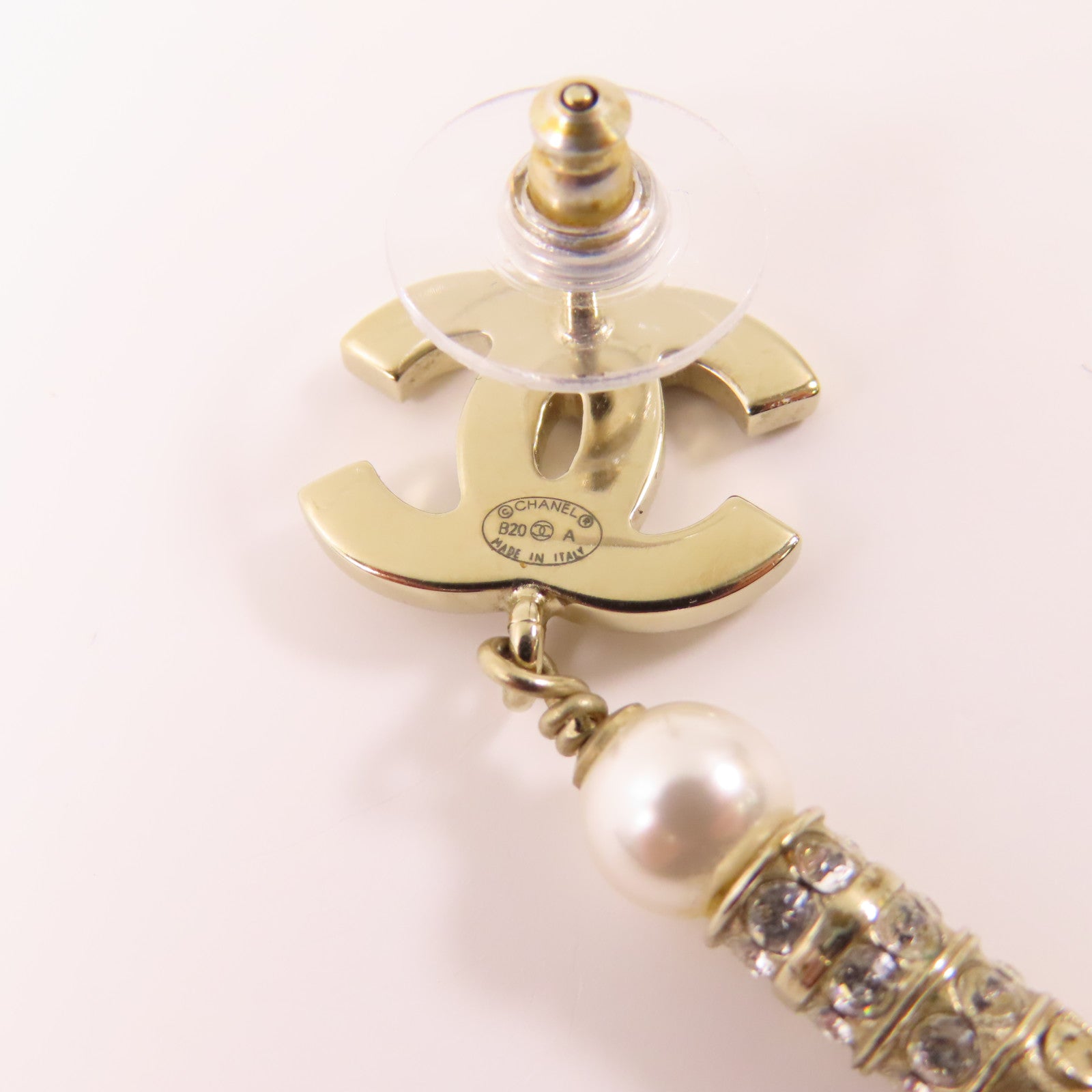 CHANEL PVC/金屬Earrings耳環白色/金色