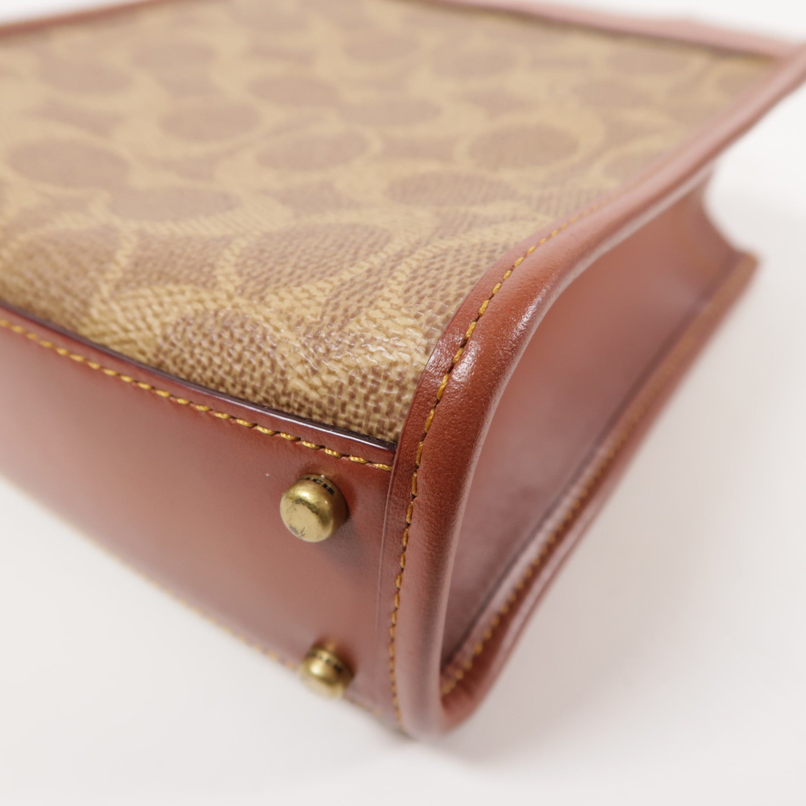 COACH 塗層帆布/牛皮皮革2 Way Shoulder手挽肩背兩用袋