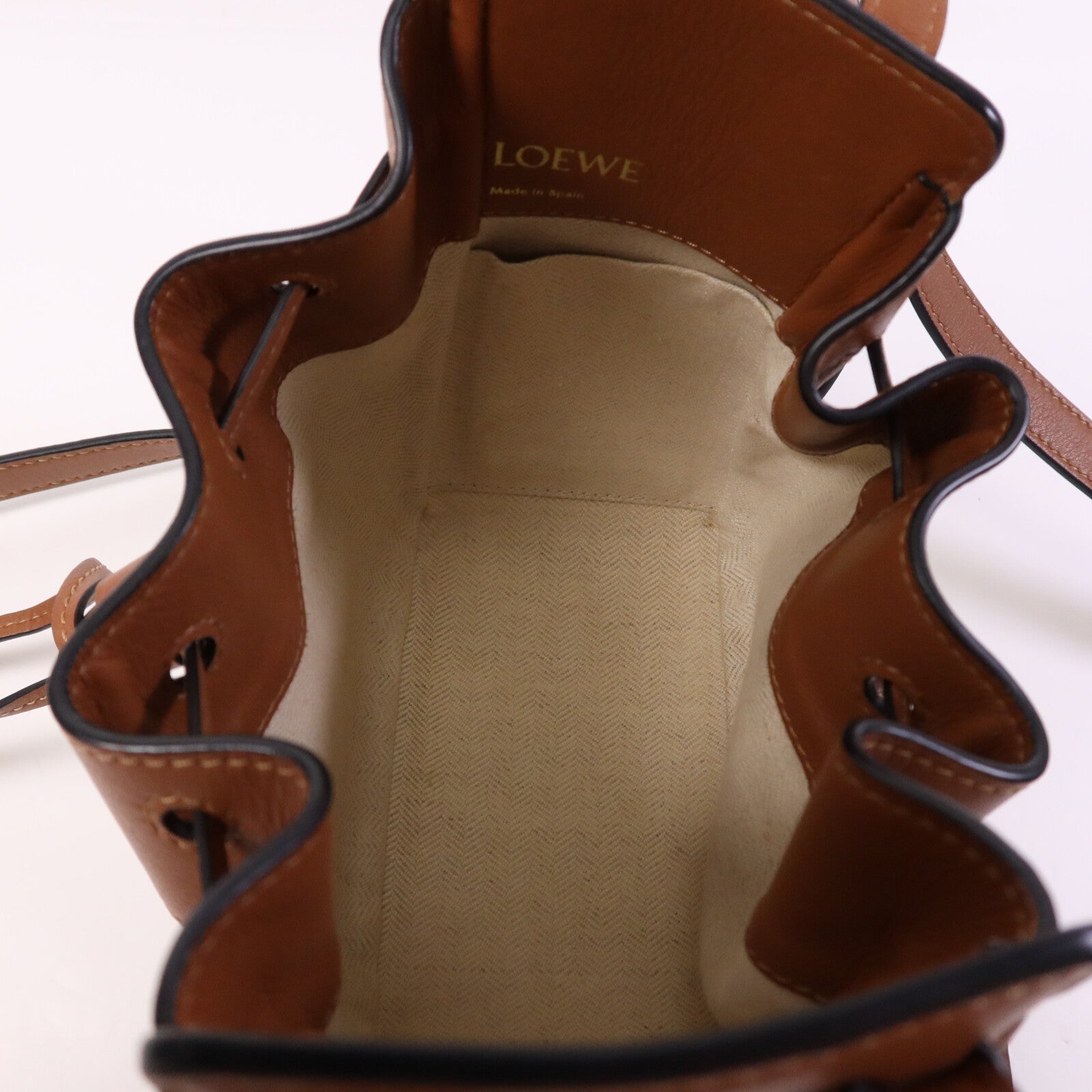 LOEWE 牛皮皮革/帆布Mini Hammock金扣手挽肩背兩用袋
