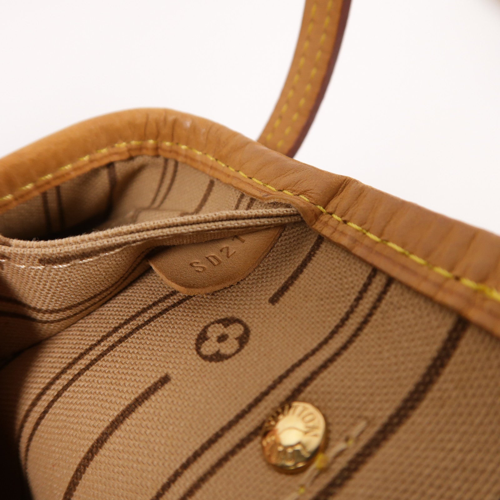 LOUIS VUITTON Monogram Neverfull PM金扣肩背袋棕色