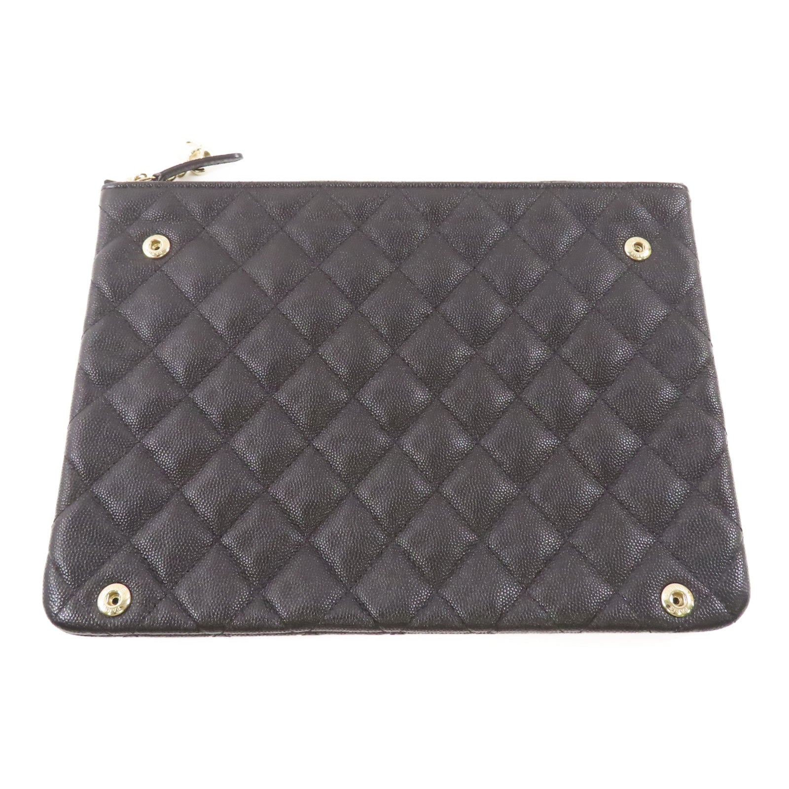 CHANEL 牛皮皮革Pouch/Clutch金扣手拿包