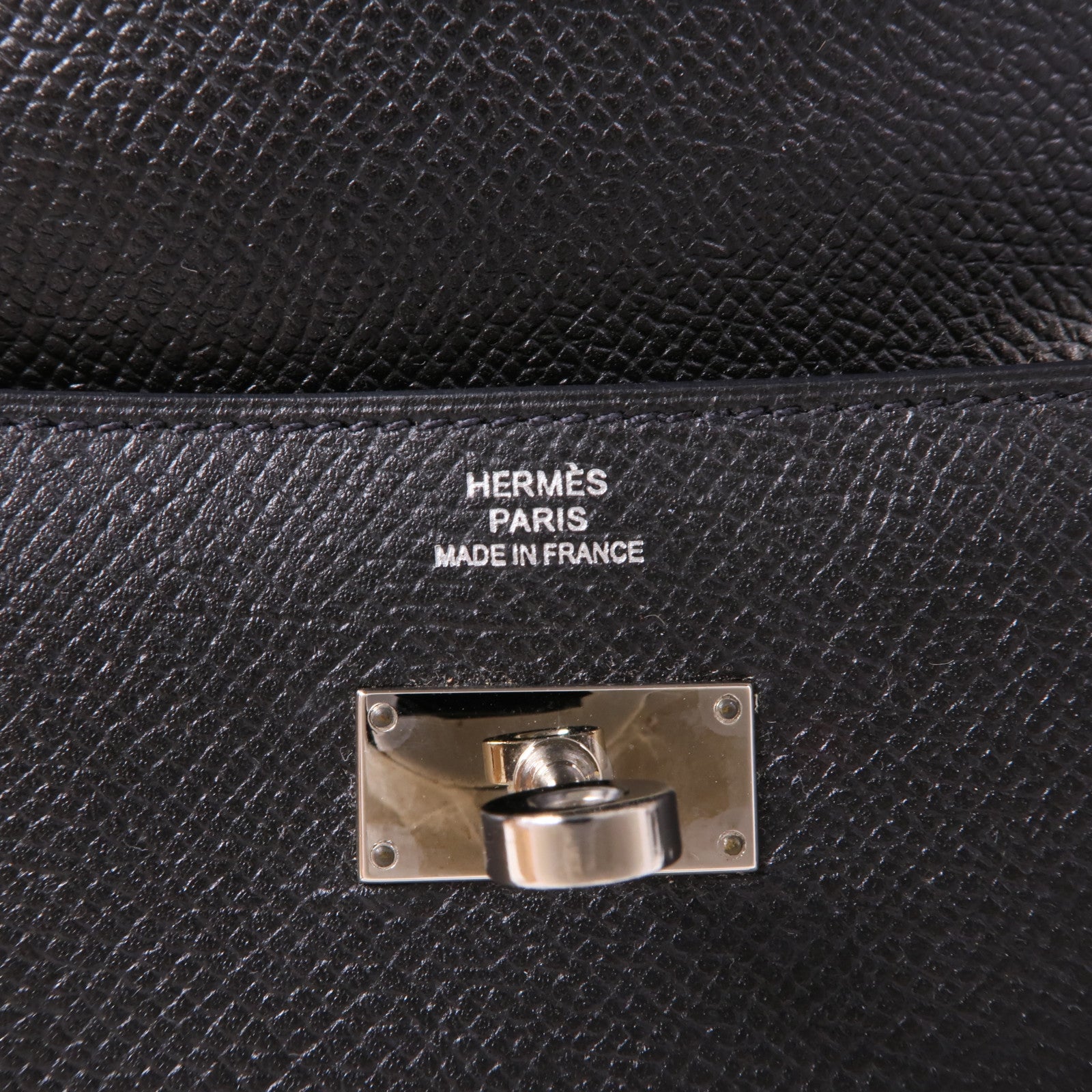 HERMES Epsom皮革Kelly Wallet銀扣長錢包Noir