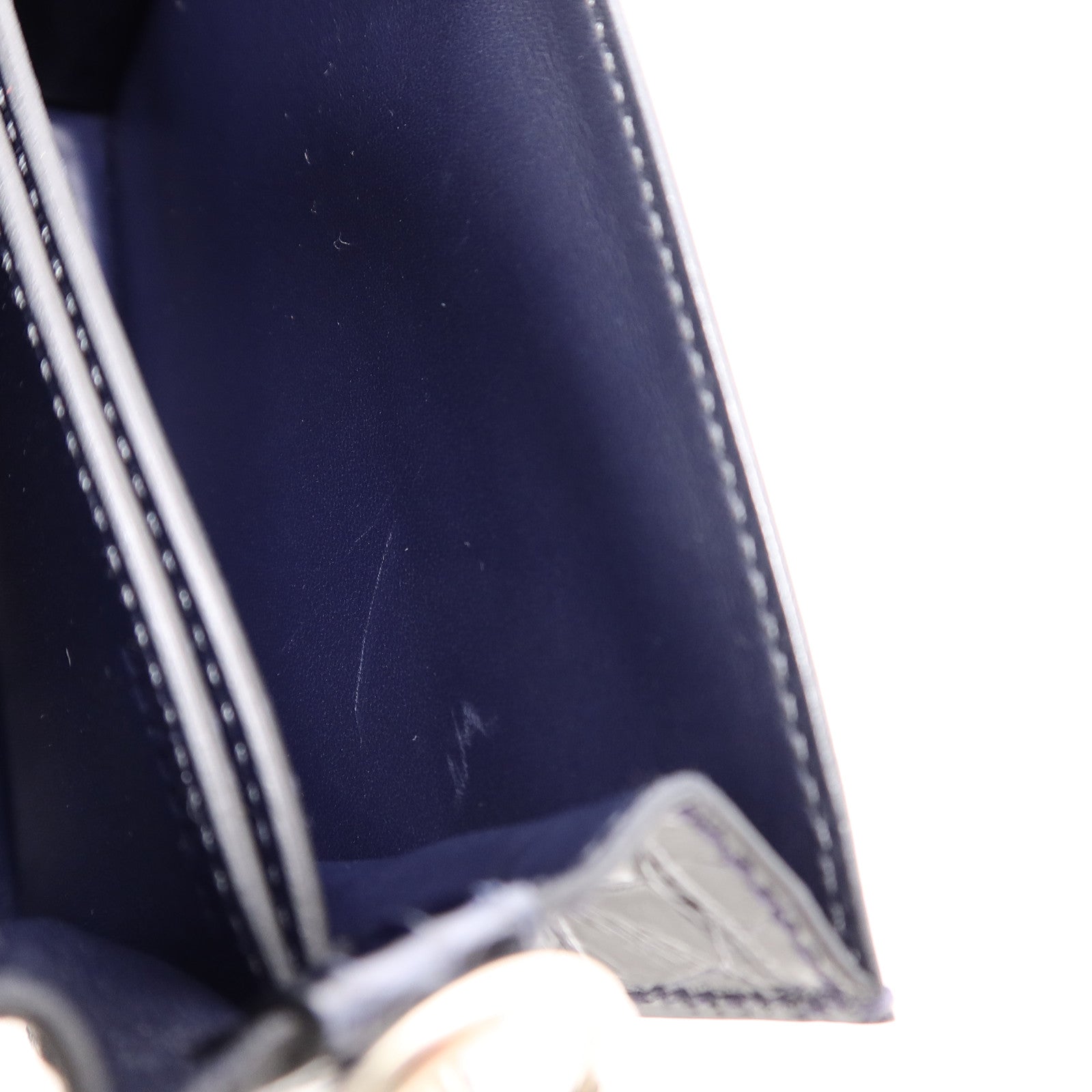 HERMES Alligator皮革Roulis Mini肩背袋Bleu Indigo