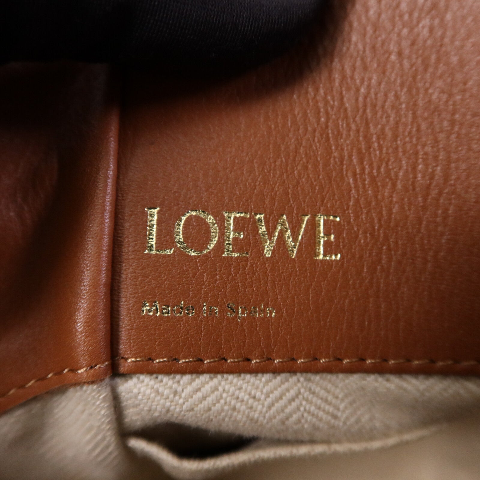 LOEWE 牛皮皮革/帆布Mini Hammock金扣手挽肩背兩用袋