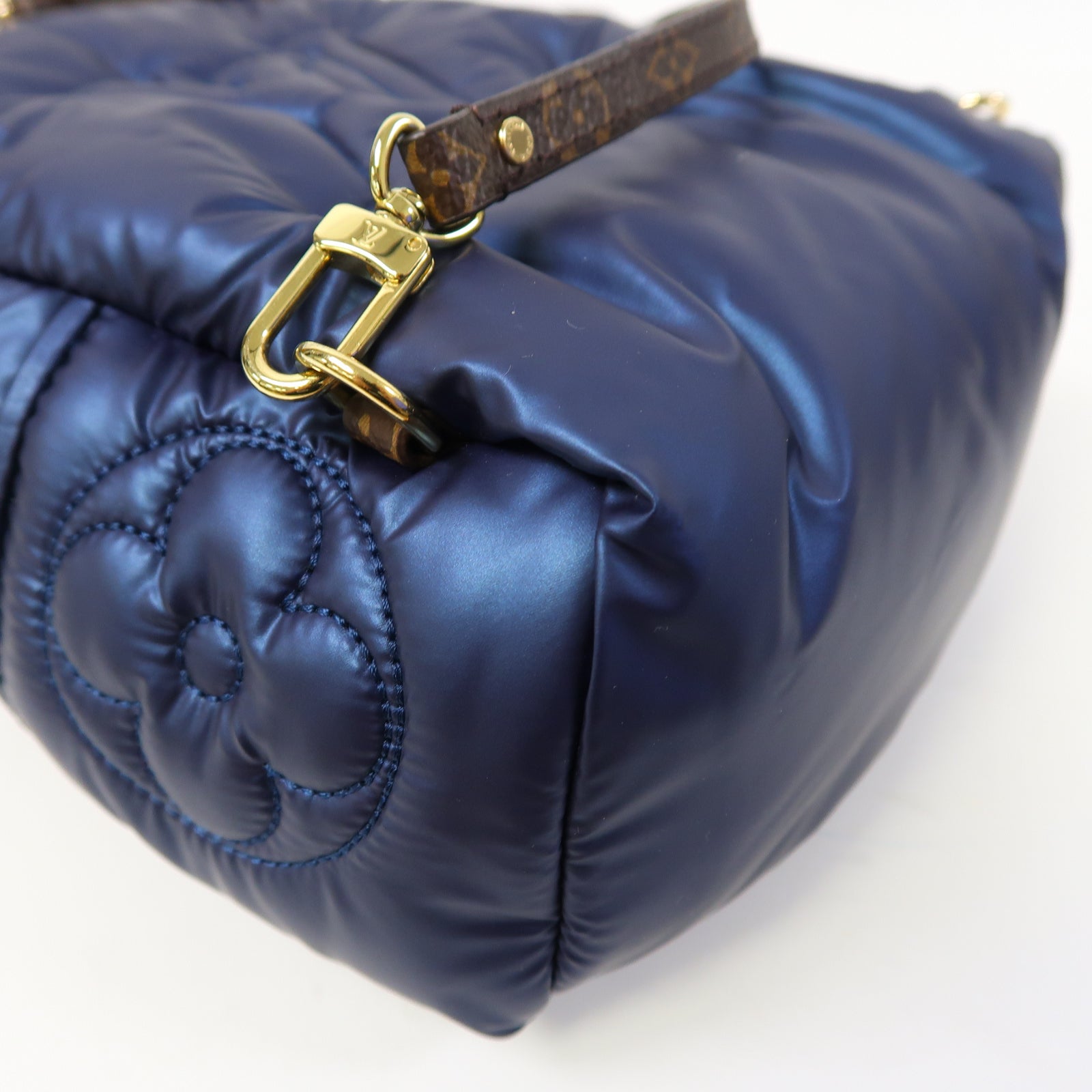 LOUIS VUITTON 【激減優惠】尼龍Palm Springs Mini金扣背包藍色