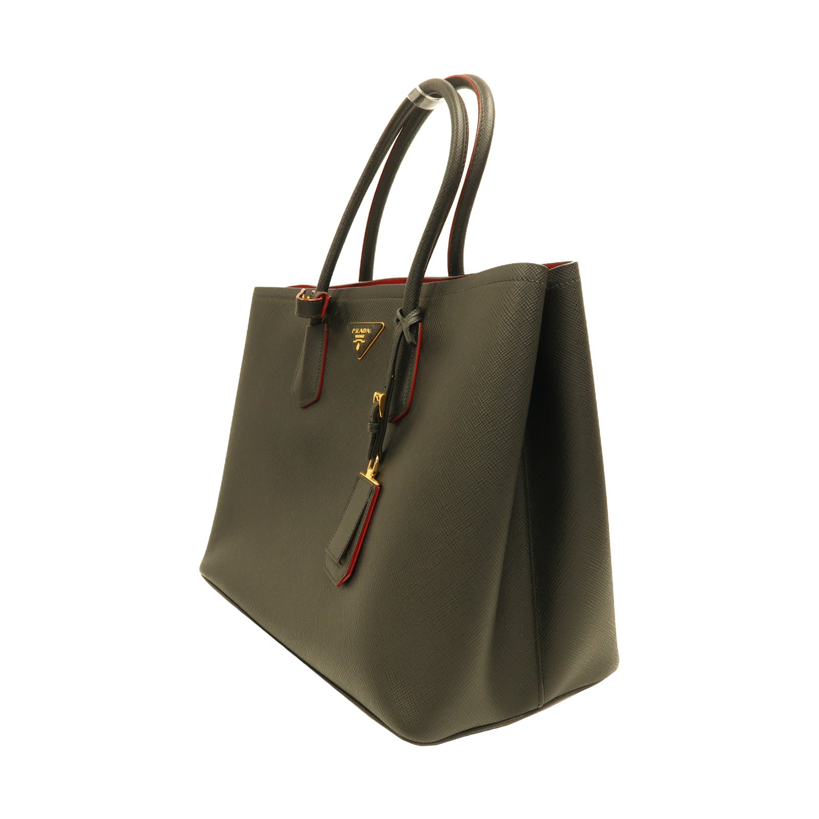 PRADA Saffiano皮革Shoulder Tote金扣手挽袋黑色