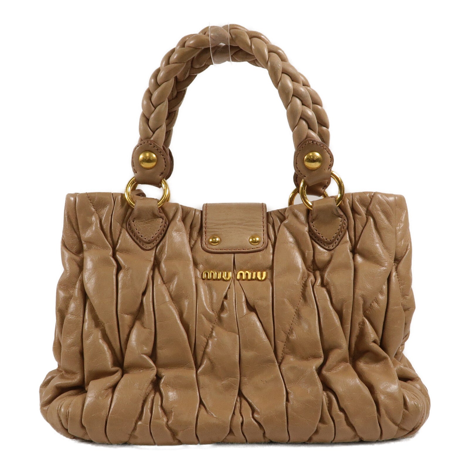 Miu Miu 羊皮皮革Matelasse Coffer手挽肩背兩用袋