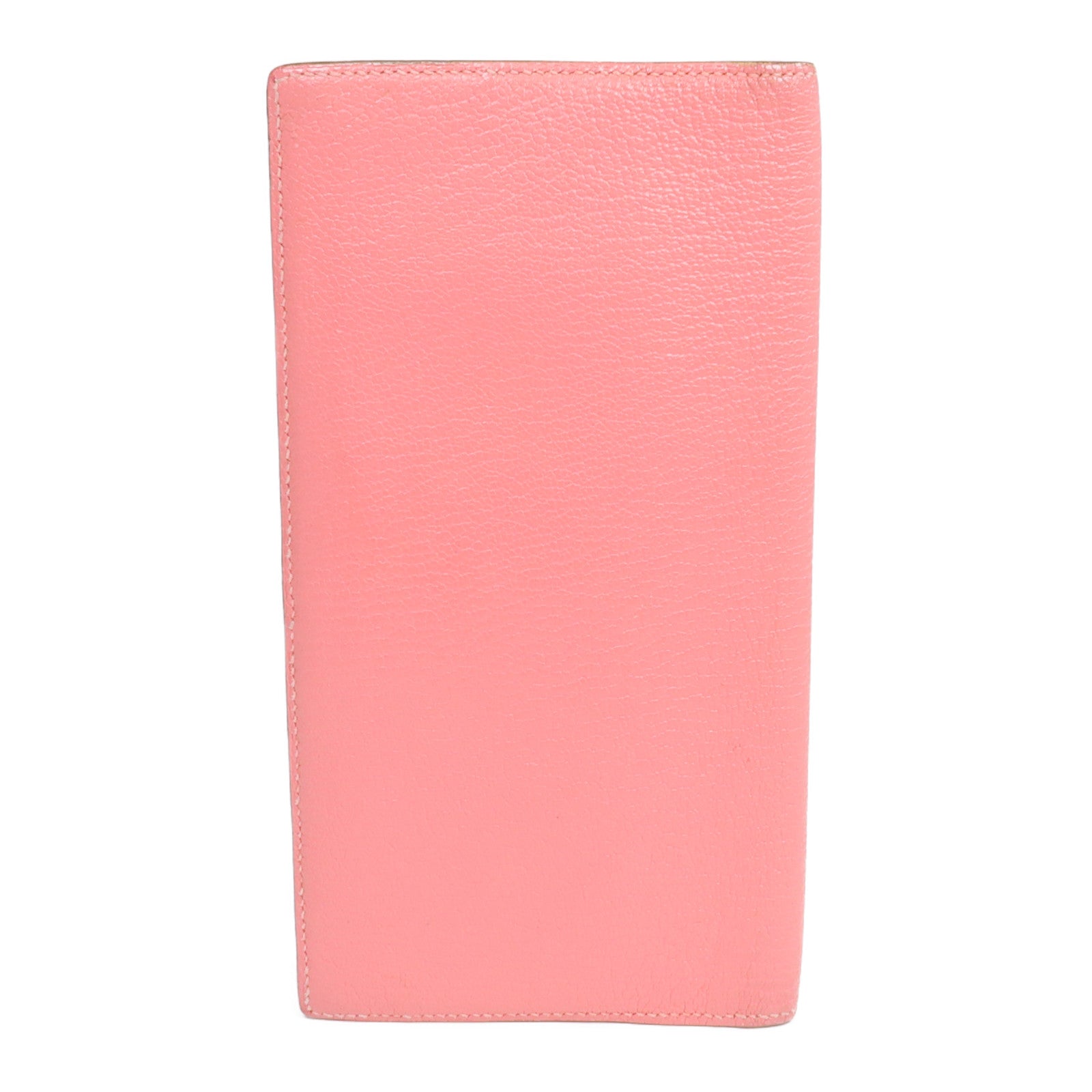 HERMES 山羊皮革Evelyne Long Wallet長錢包Rose Lipstick
