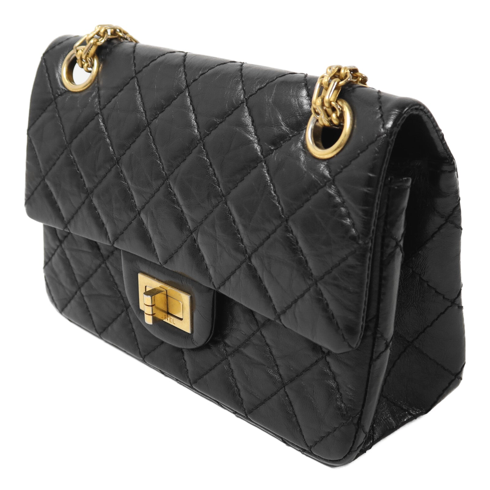 CHANEL 牛皮皮革2.55 Mini鏈帶手挽肩背兩用袋