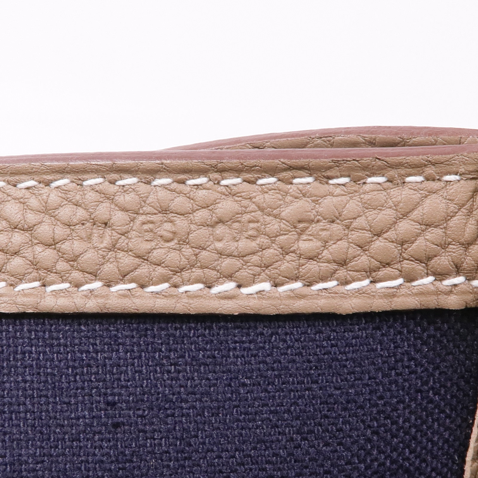 HERMES Togo皮革Steve Light Junior銀扣肩背袋Etoupe