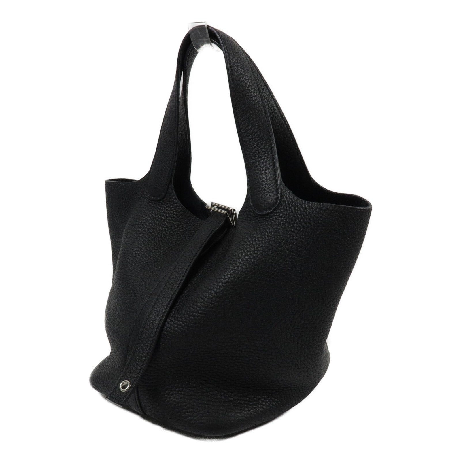 HERMES Clemence皮革Picotin PM手挽袋Noir