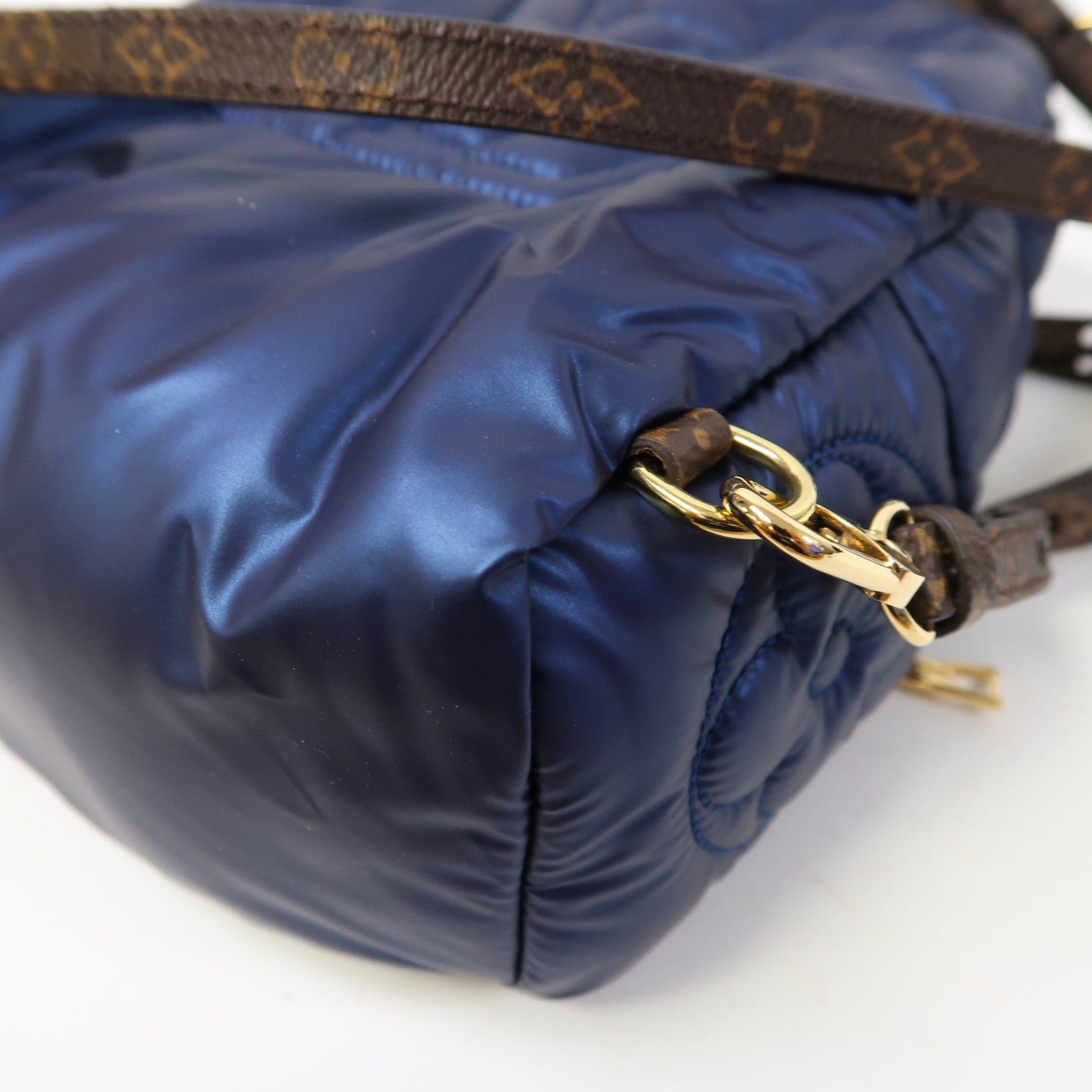 LOUIS VUITTON 【激減優惠】尼龍Palm Springs Mini金扣背包藍色