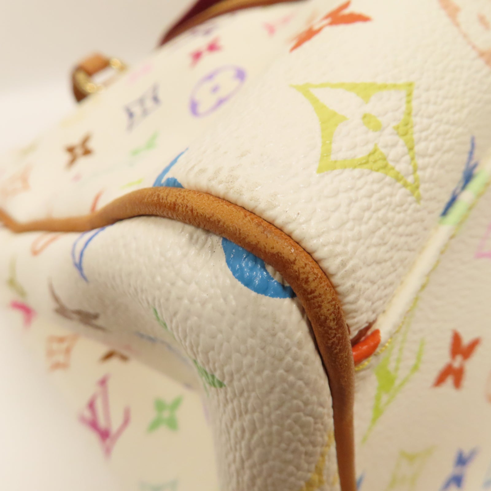 LOUIS VUITTON Monogram Multicolore Aurelia GM金扣肩背袋白色/彩色