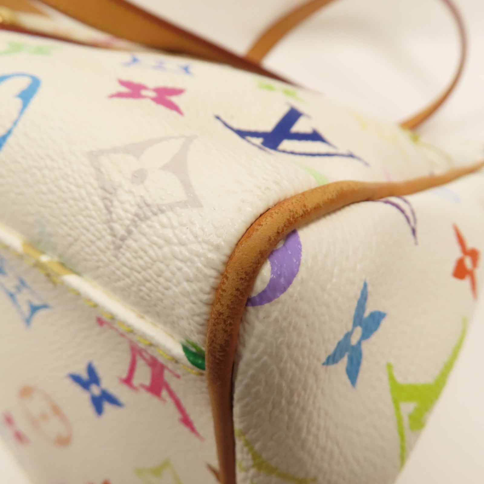 LOUIS VUITTON Monogram Multicolore Aurelia GM金扣肩背袋白色/彩色