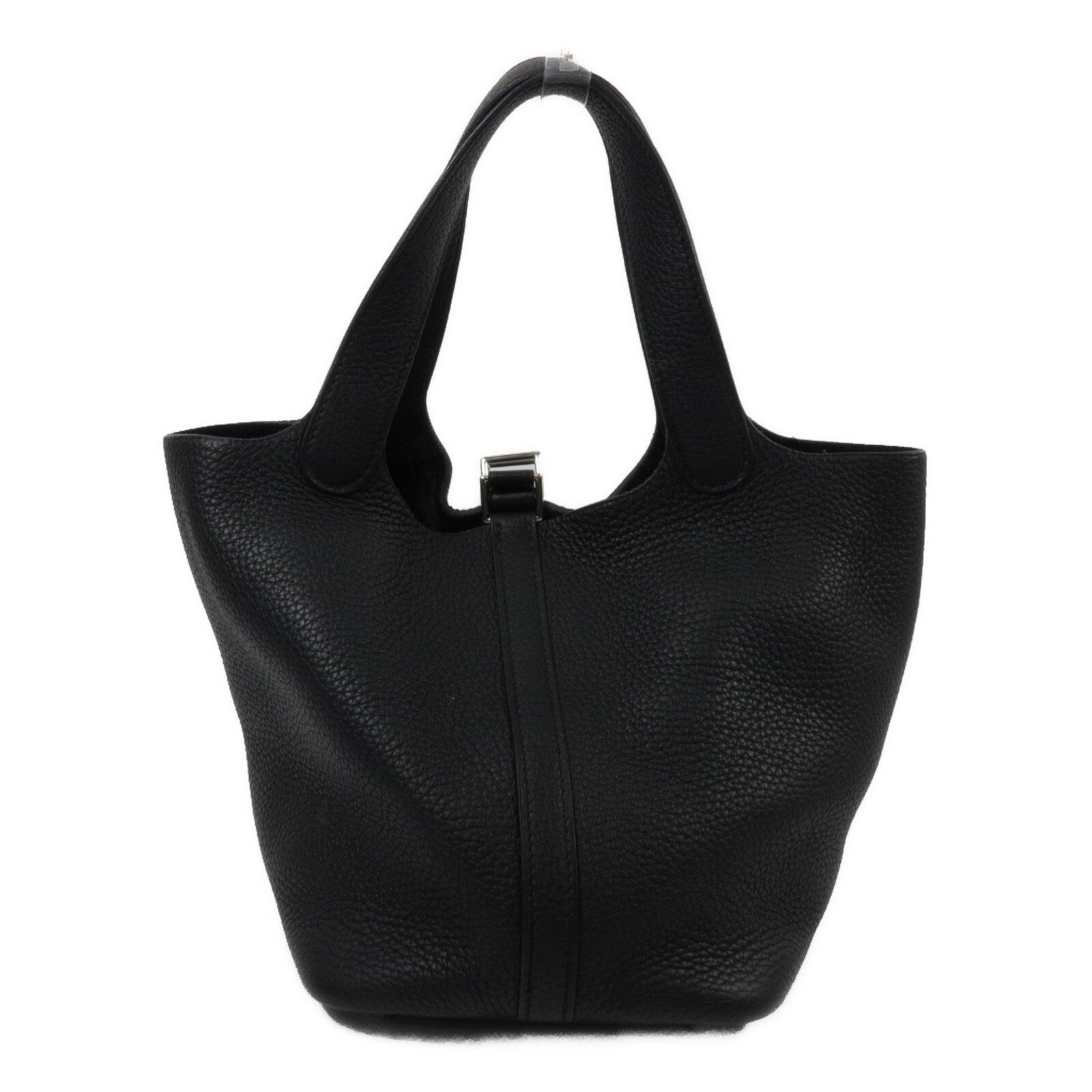 HERMES Clemence皮革Picotin PM手挽袋Noir