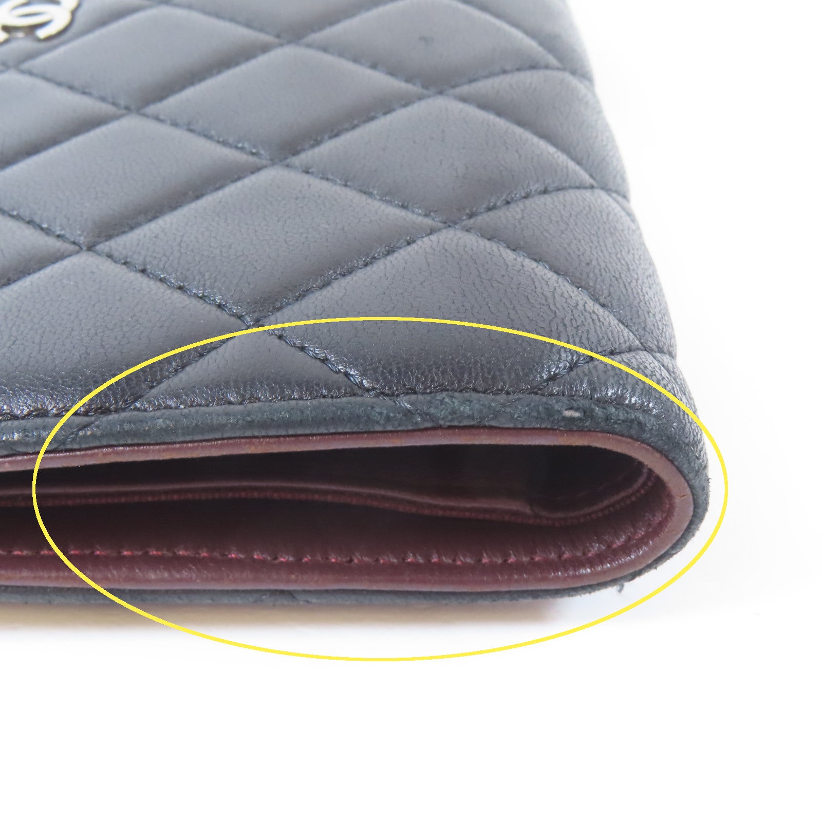 CHANEL 菱格羊皮皮革Long Wallet長錢包黑色