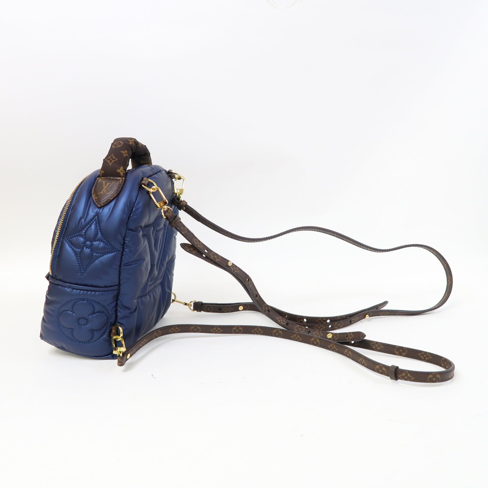 LOUIS VUITTON 【激減優惠】尼龍Palm Springs Mini金扣背包藍色