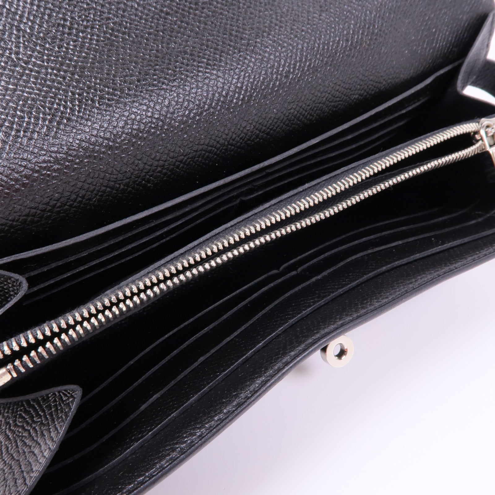 HERMES Epsom皮革Kelly Wallet銀扣長錢包Noir