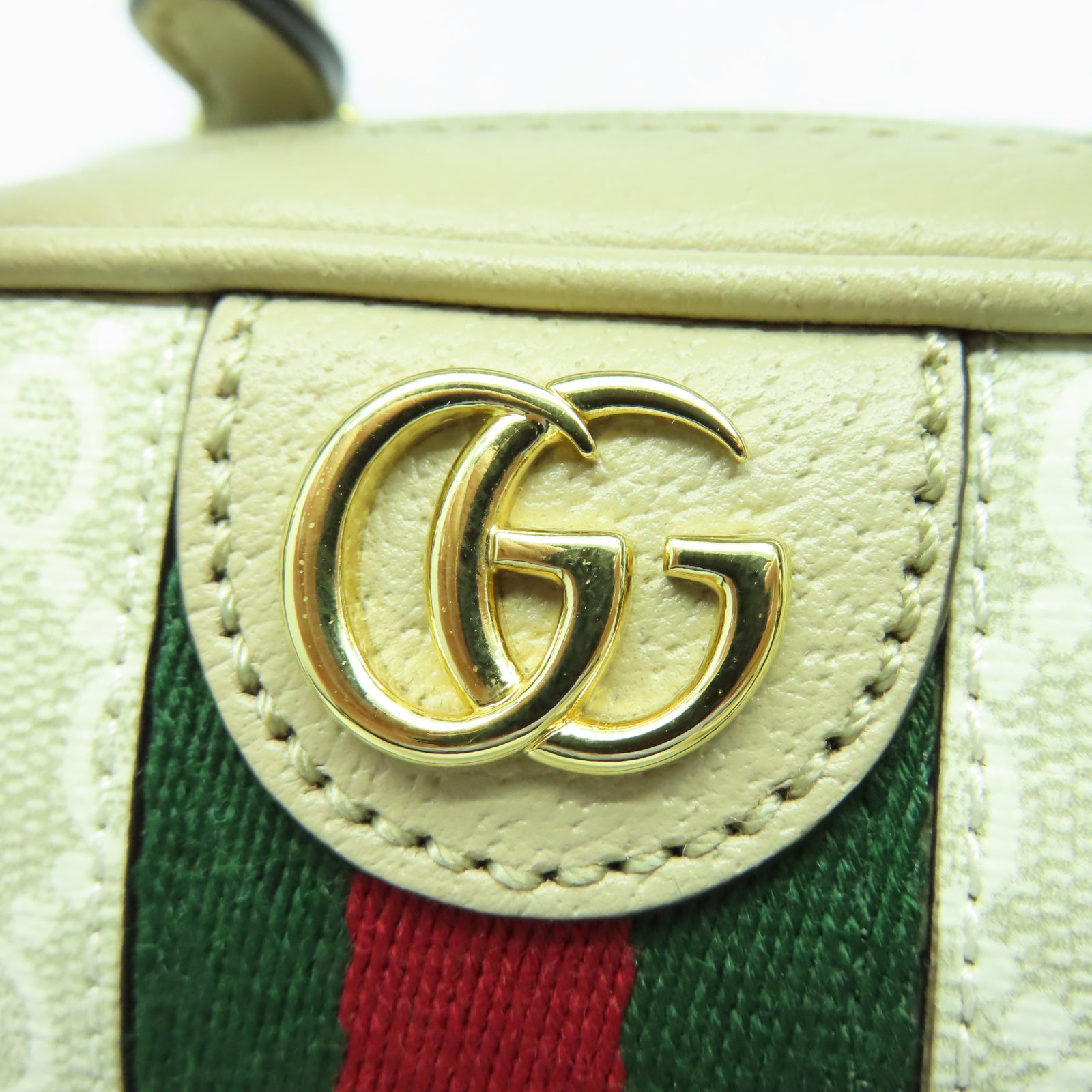 GUCCI 【激減優惠】塗層帆布Ophidia Mini GG Top Handle金扣手挽肩背兩用袋米色