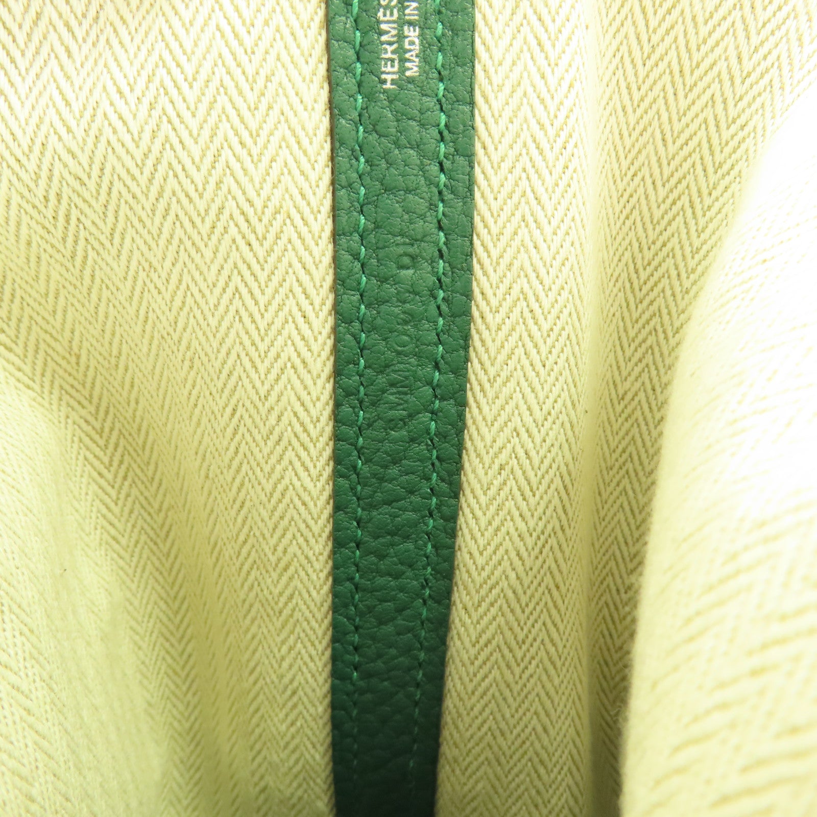 HERMES Negonda皮革Garden Party TPM銀扣手挽袋Malachite