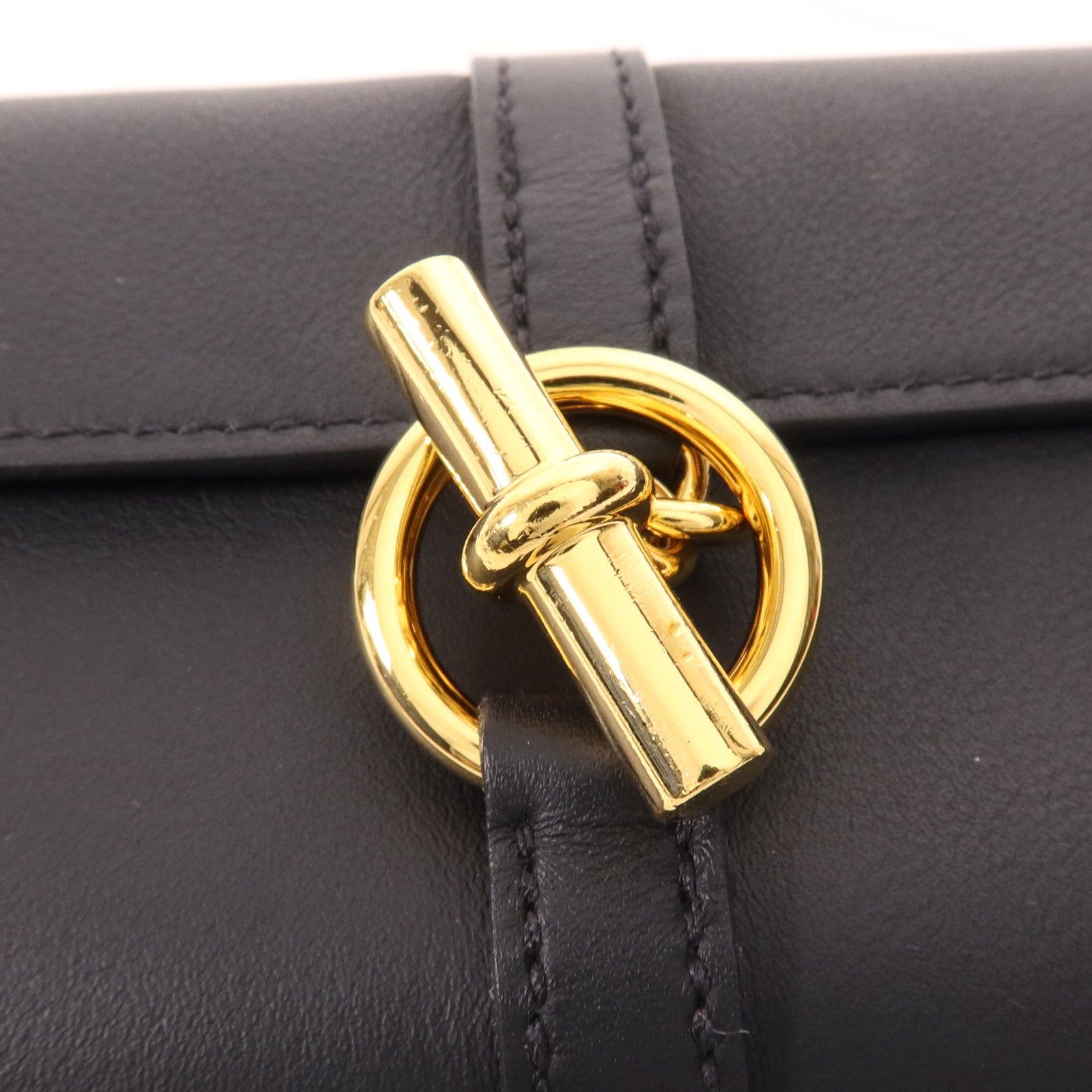 HERMES Swift皮革Glenan Compact Wallet金扣錢包