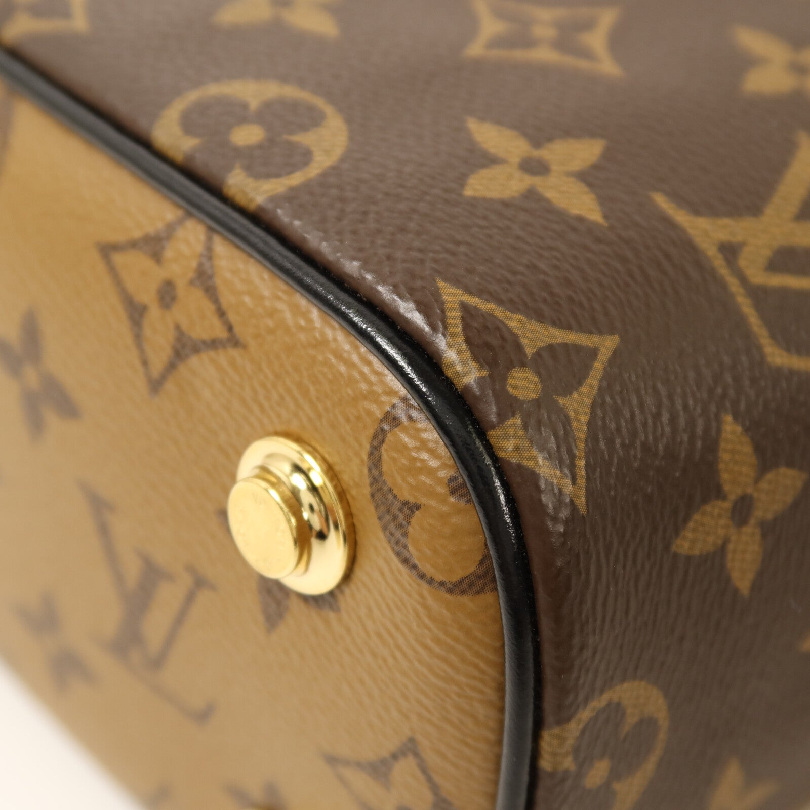 LOUIS VUITTON Monogram Reverse Vanity PM金扣鏈帶手挽肩背兩用袋