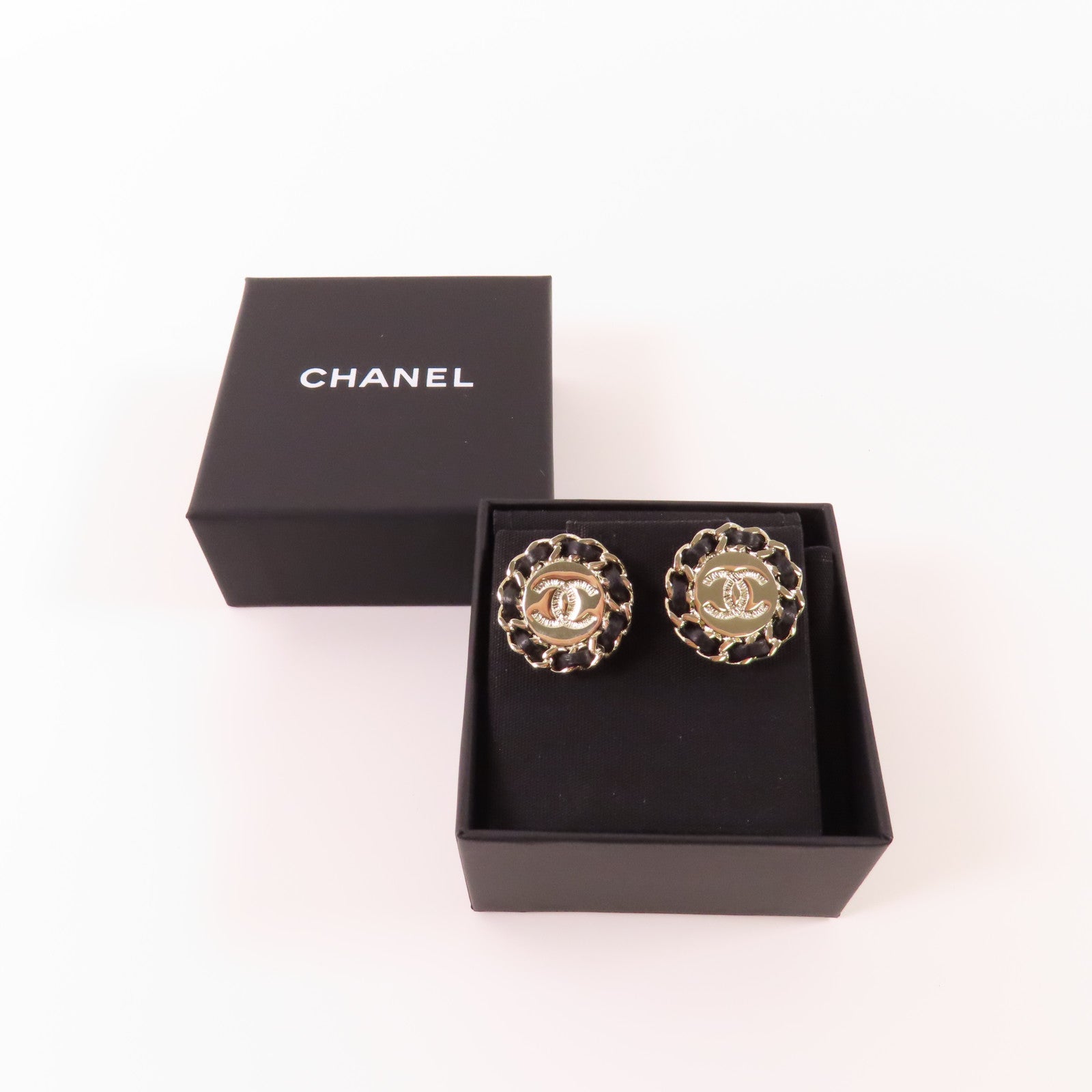 CHANEL 金屬Earrings耳環黑色/金色