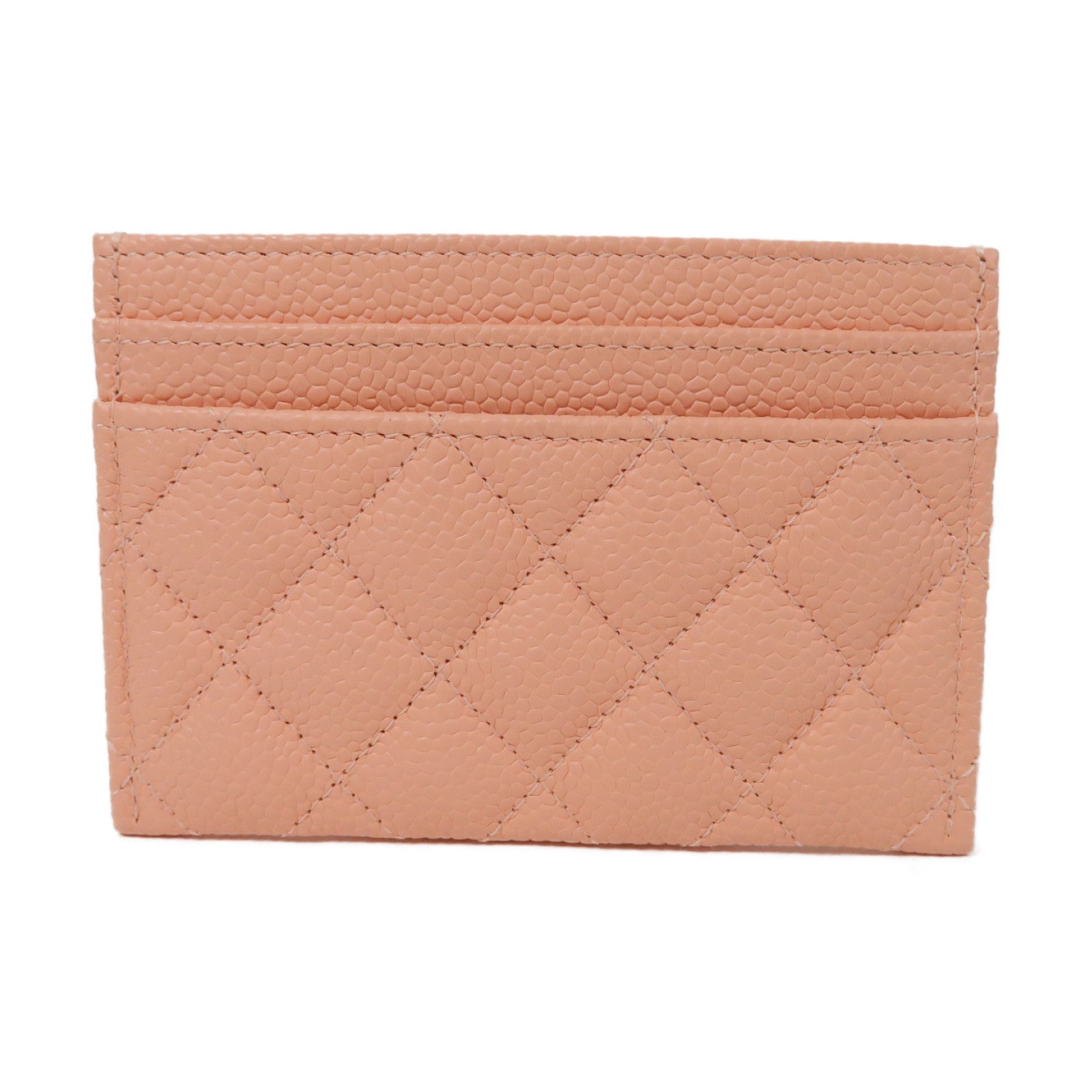 CHANEL 菱格Caviar皮革Boy Card Case金扣卡片套粉紅色