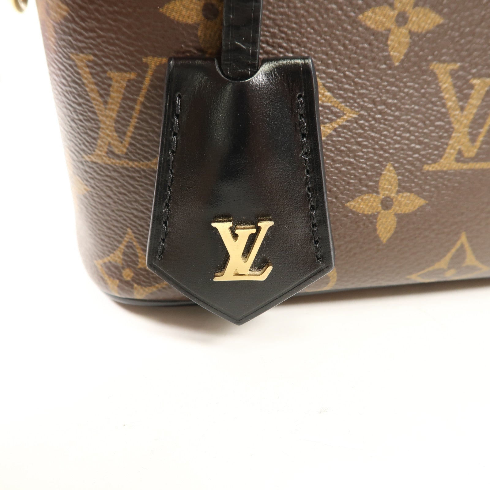 LOUIS VUITTON Monogram Reverse Vanity PM金扣手挽肩背兩用袋棕色