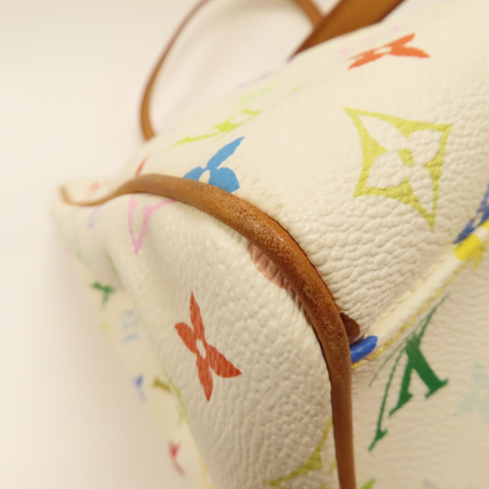 LOUIS VUITTON Monogram Multicolore Aurelia GM金扣肩背袋白色/彩色